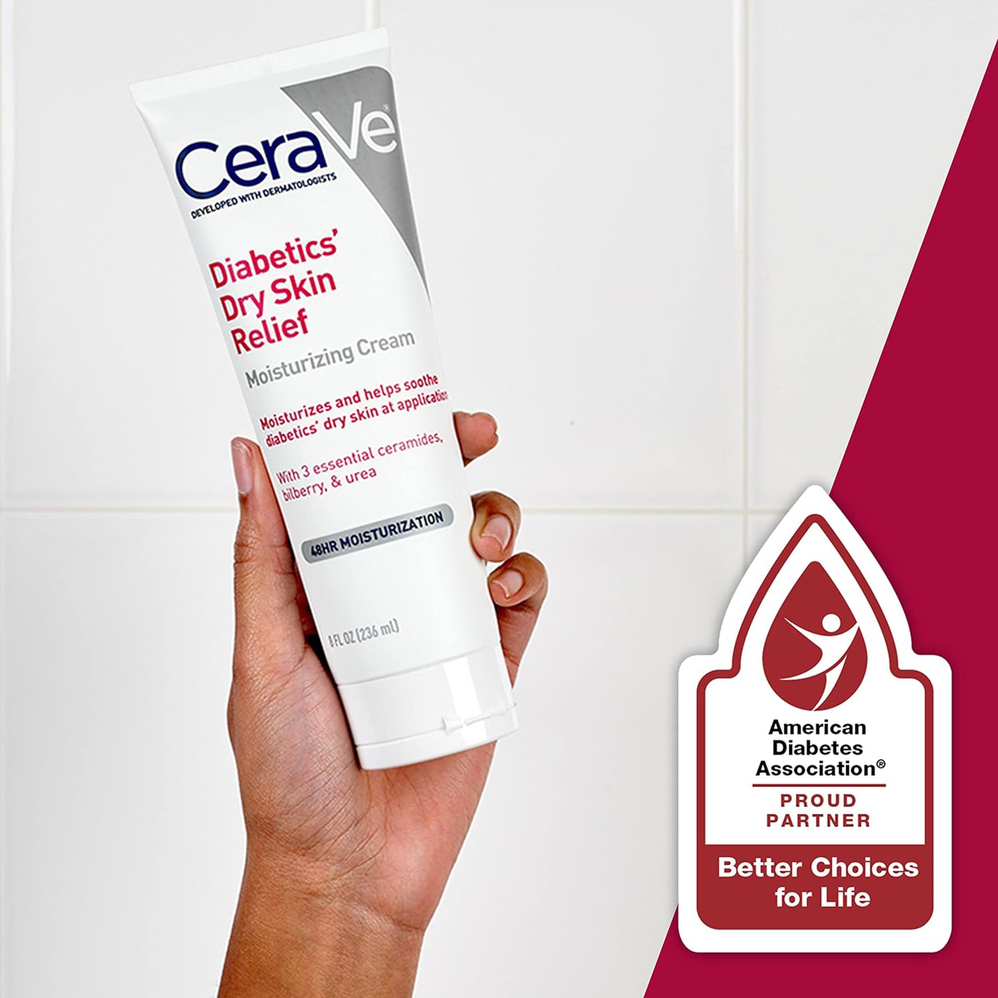 Loreal USA 60600051215 - CeraVe® Diabetics' Dry Skin Relief Moisturizing Cream, 8-ounce Tube - 1/Each