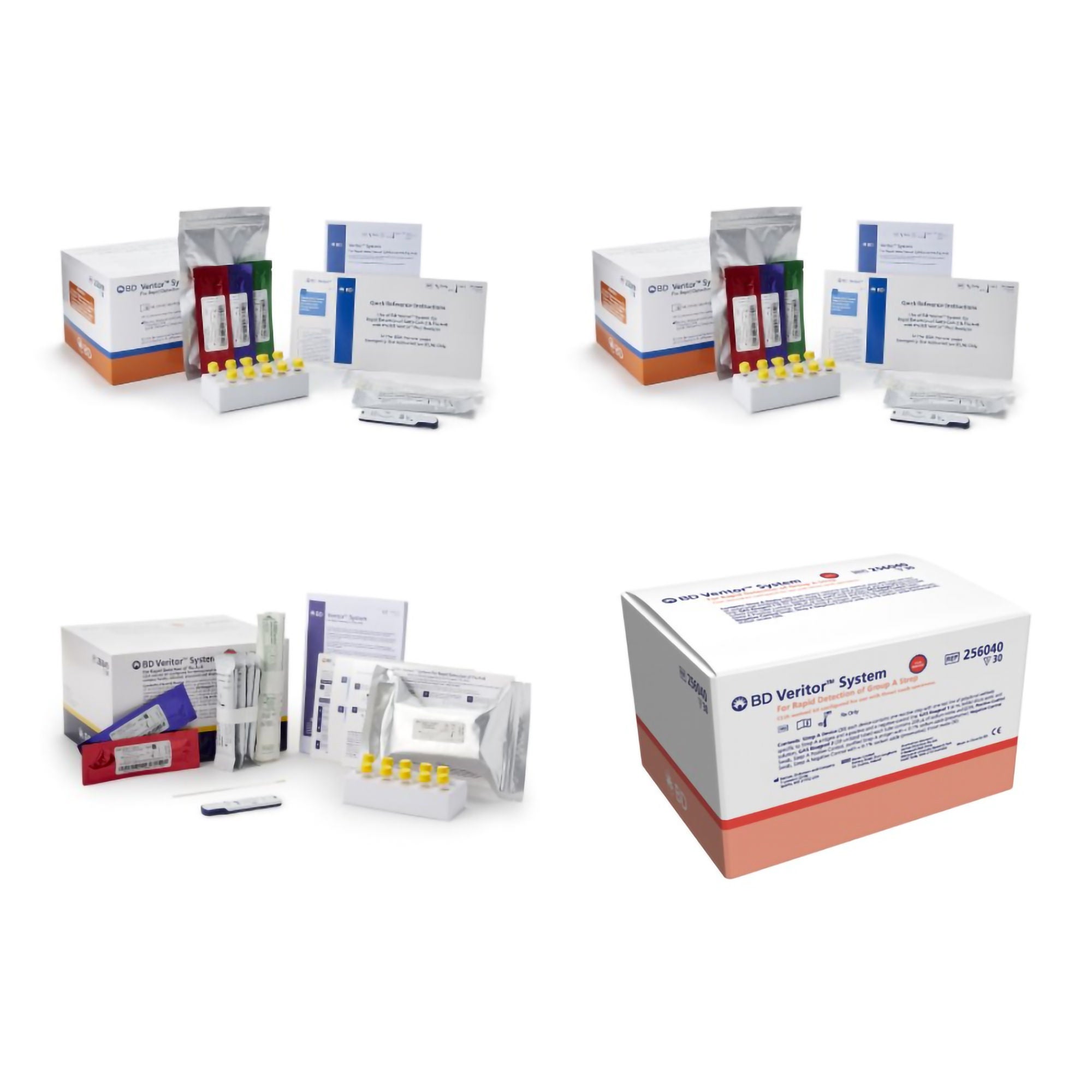 BD - 256129 Respiratory Test Kit BD Veritor™ System SARS-CoV-2 / Influenza A + B / Strep A Respiratory Value Pack 4 Kits X 30 Tests Each
