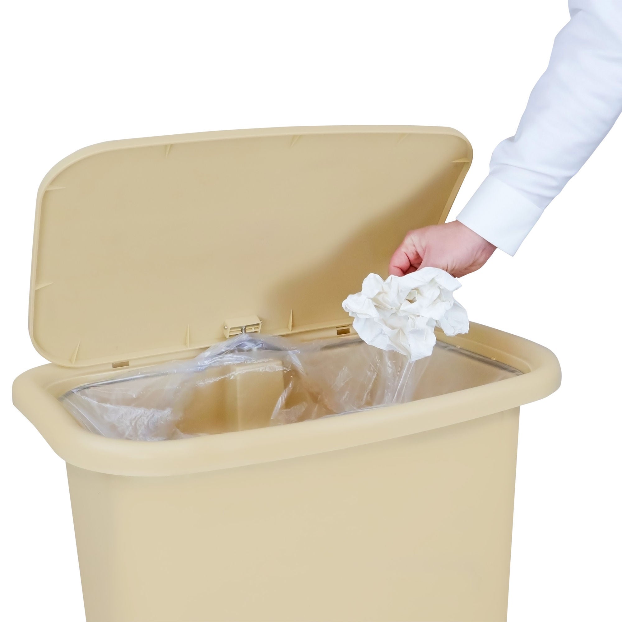 Detecto Scale - WM-24BEG Trash Can Detecto® Waste Mate 96 Quart / 24 gal. Beige Plastic Rectangular