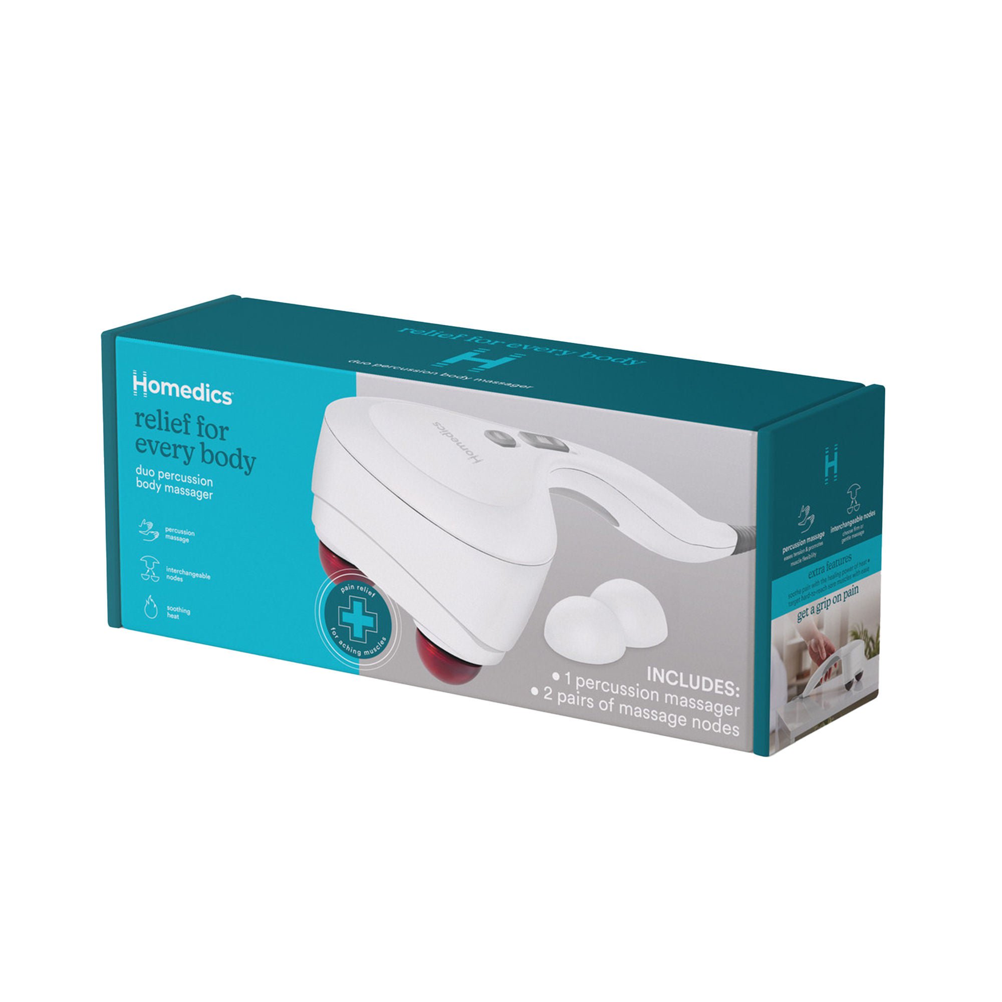 HoMedics USA LLC - HHP-285HJ-WT Homedics® Duo Percussion Body Massager with Heat