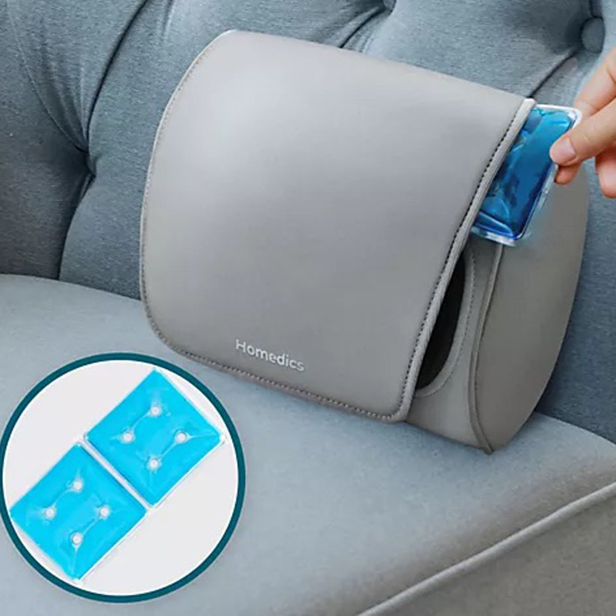 HoMedics USA LLC SP-97HJ - Homedics® Shiatsu Massage Pillow with Soothing Heat and Freezable Gel Pack - 1/Each, 2/Case