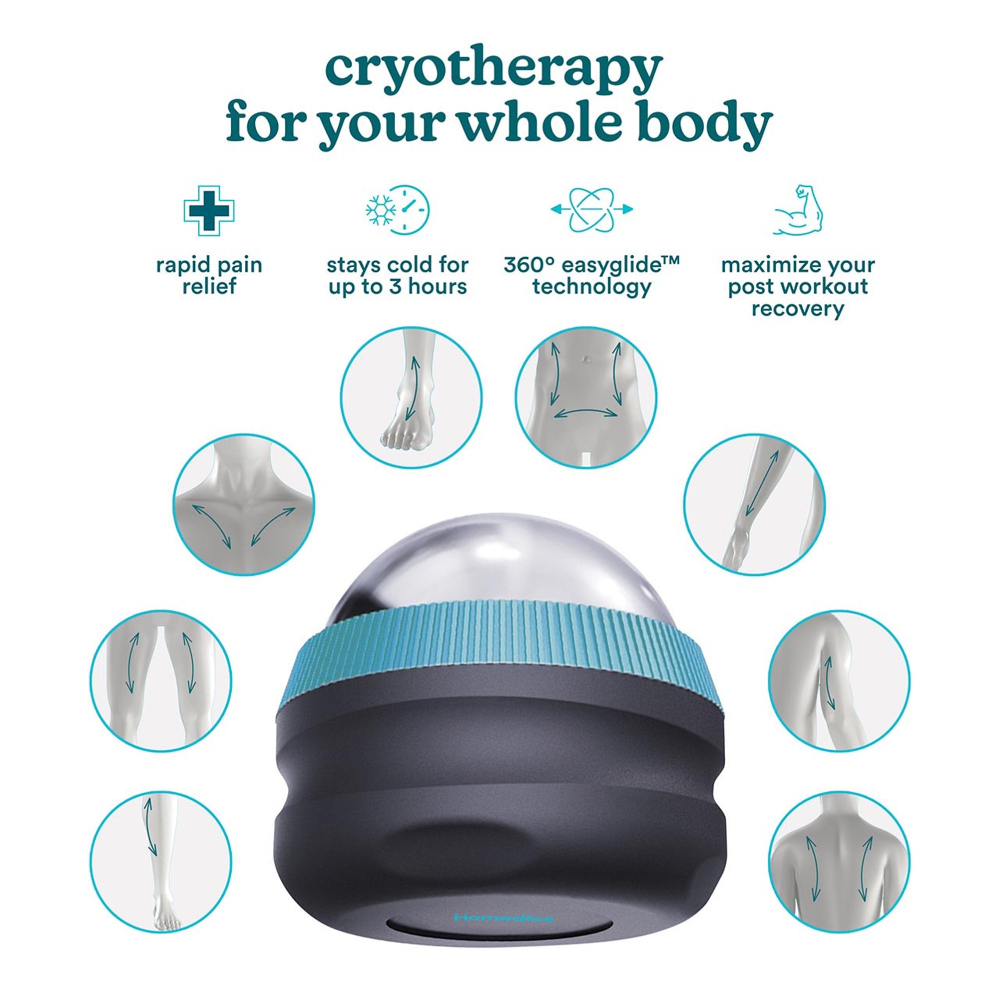 HoMedics USA LLC SR-10J - Homedics® IcyGlide™ Massage Roller Ball - 1/Each, 6/Case