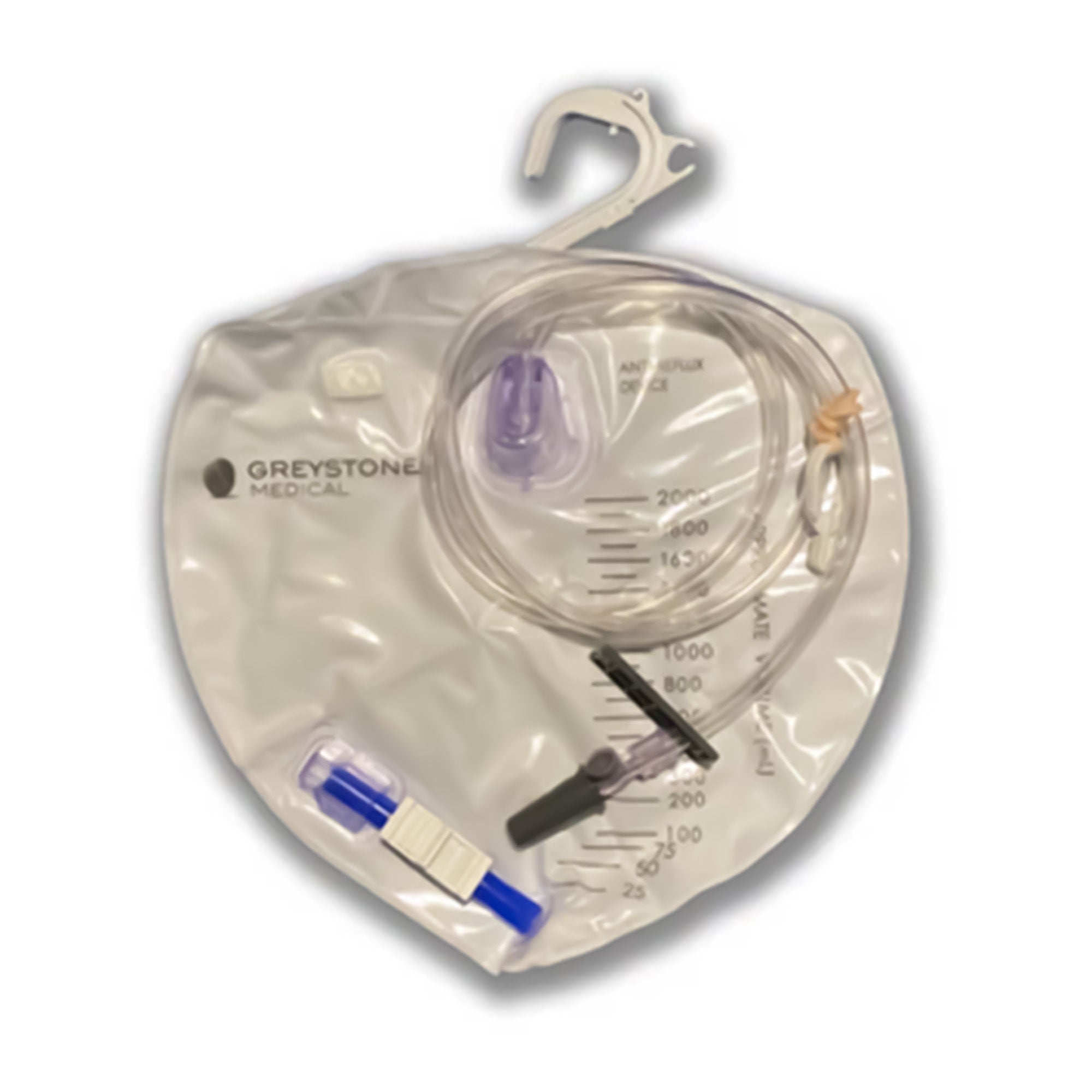 Safe N Simple - GMDBU2000 Urinary Drain Bag Greystone Medical Anti-reflux Valve Sterile 2