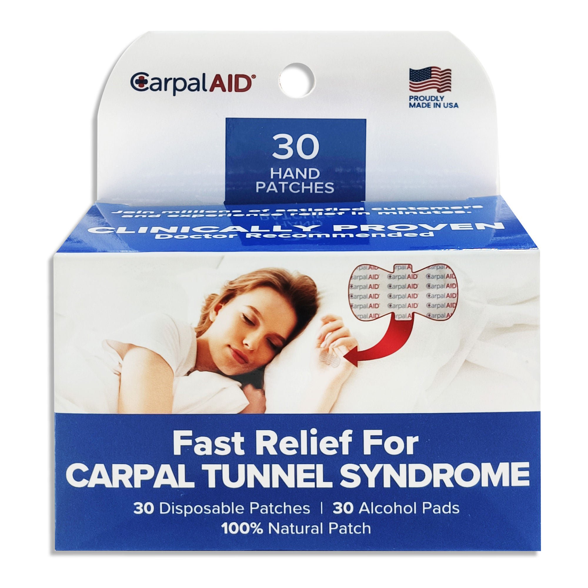 Carpal AID LLC - CA-30PK UNI Carpal Aid® Patch Hand-Based Carpal Tunnel Support