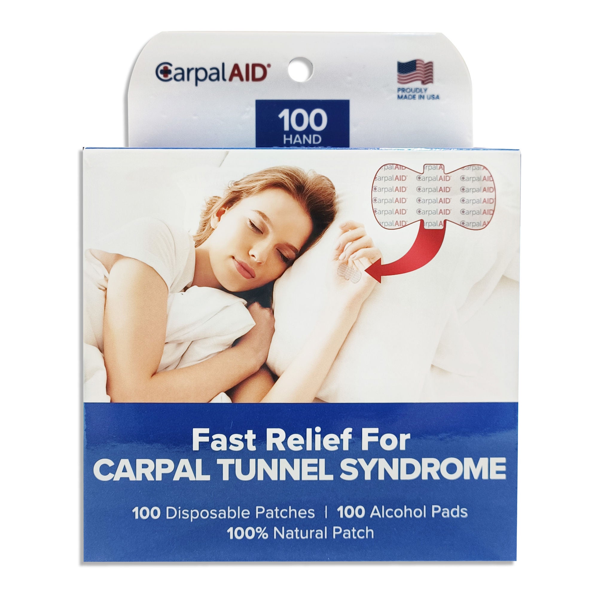 Carpal AID LLC - CA-100PK UNI Carpal Aid® Patch Hand-Based Carpal Tunnel Support
