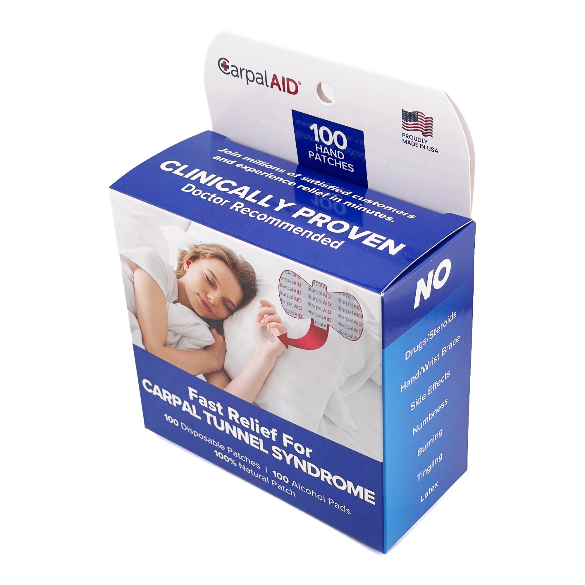 Carpal AID LLC CA-100PK UNI - Carpal Aid® Patch Hand-Based Carpal Tunnel Support - 100/Pack, 4800/Case
