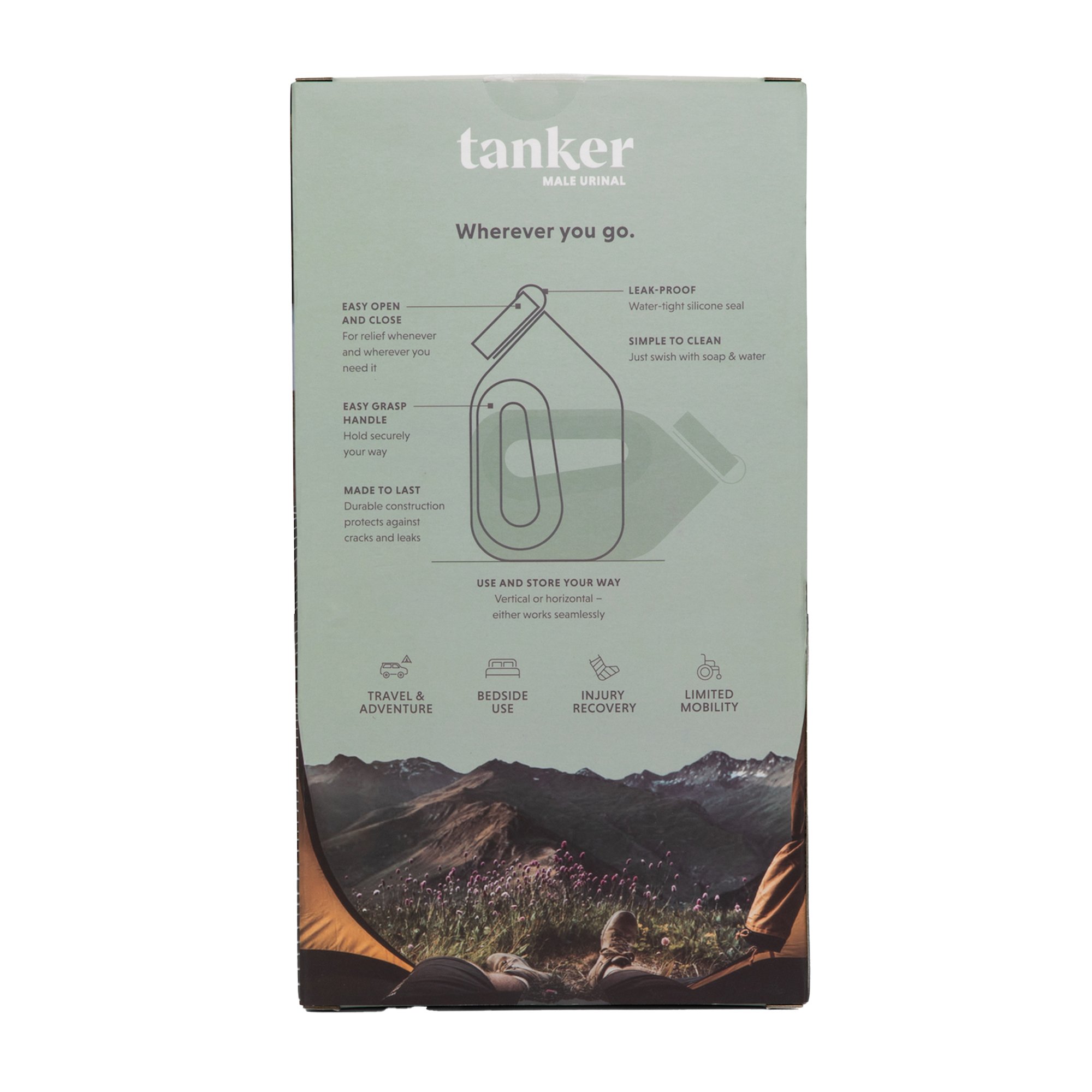 Boom Home Medical BTAPUBSM001KG - Tanker Portable Male Urinal, Khaki Green - 1/Each, 24/Case