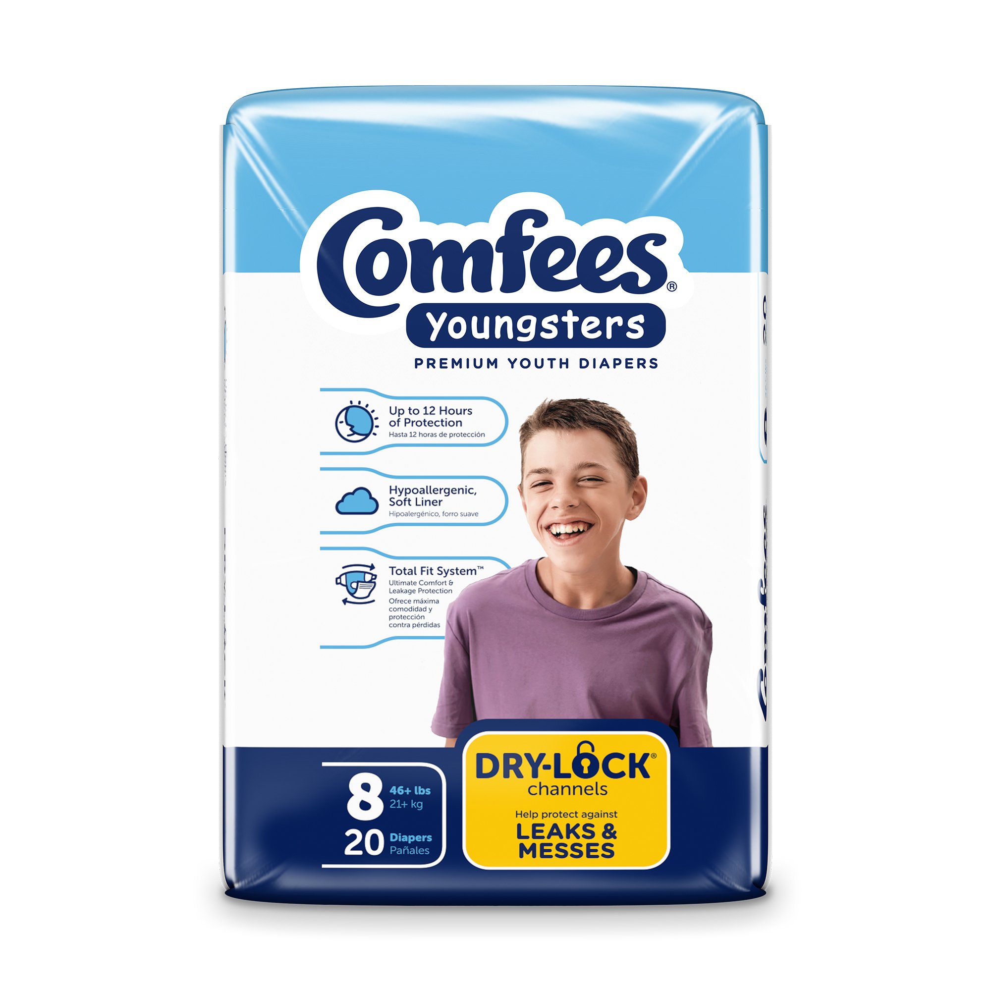 Attends Healthcare Products CMF-8 - Comfees® Youngsters Premium Youth Diapers, Size 8 - 20/Bag, 80/Case