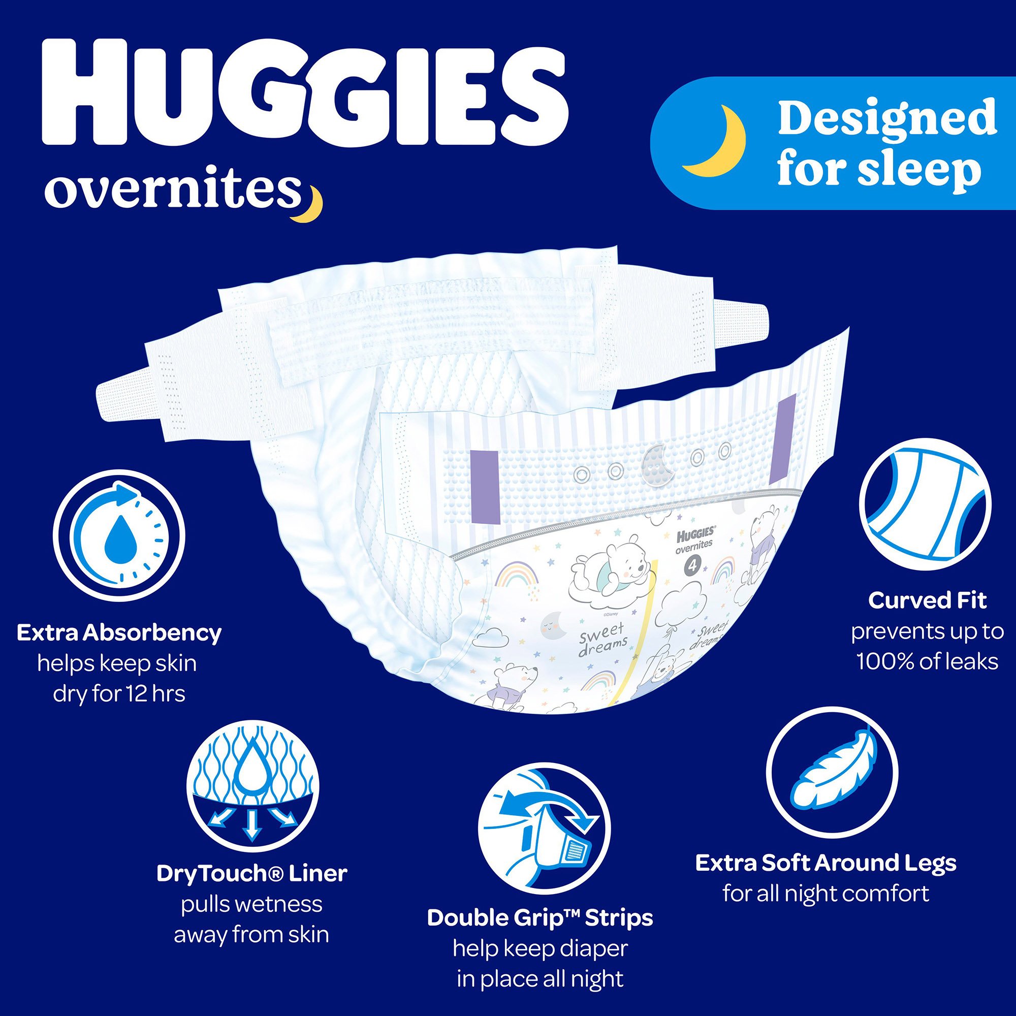 Kimberly Clark 54918 - Huggies® OverNites Diaper, Size 7 - 13/Pack, 52/Case