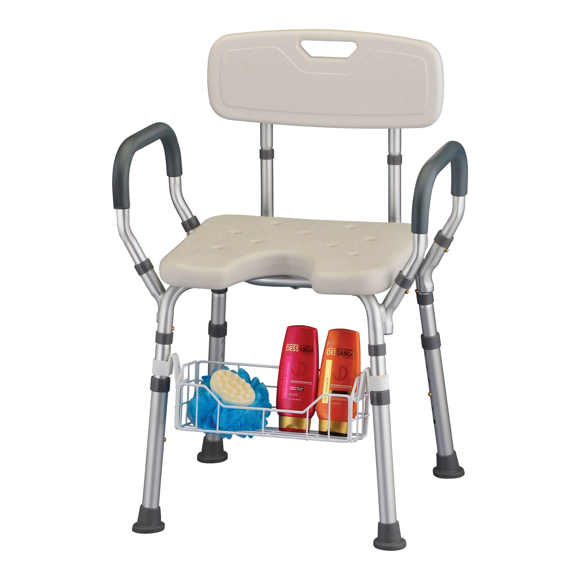 Nova Ortho-Med - 9037-R Shower Chair Nova Fixed Arms Aluminum Frame With Backrest 15-3/4 Inch Seat Width 300 lbs. Weight Capacity