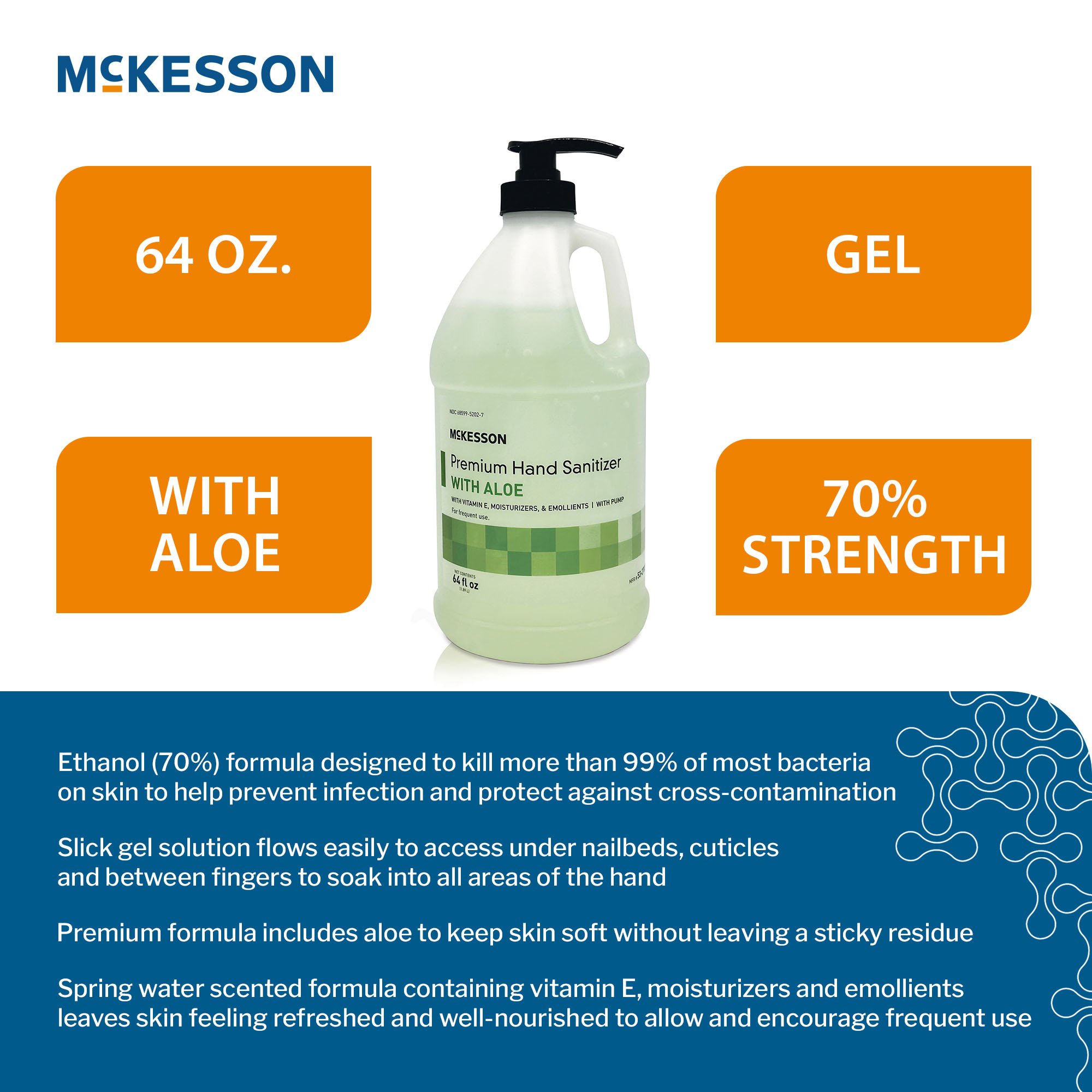 McKesson Premium Hand Sanitizer with Aloe 53-27037-64 by McKesson Brand