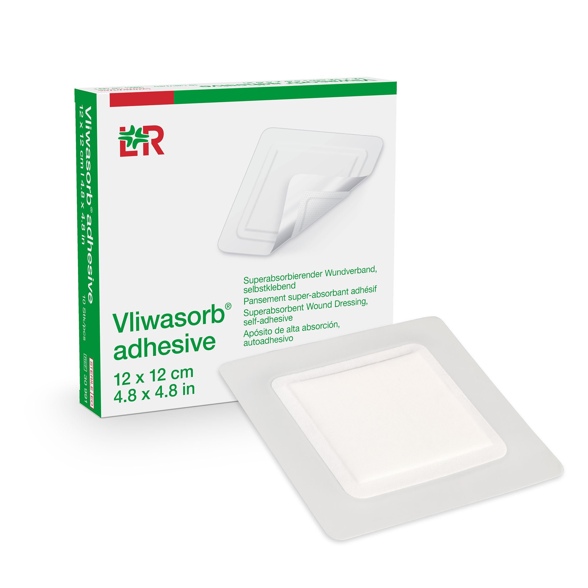 Lohmann & Rauscher - 30991 Super Absorbent Dressing Vliwasorb® Adhesive Square 5 X 5 Inch With Border Sterile