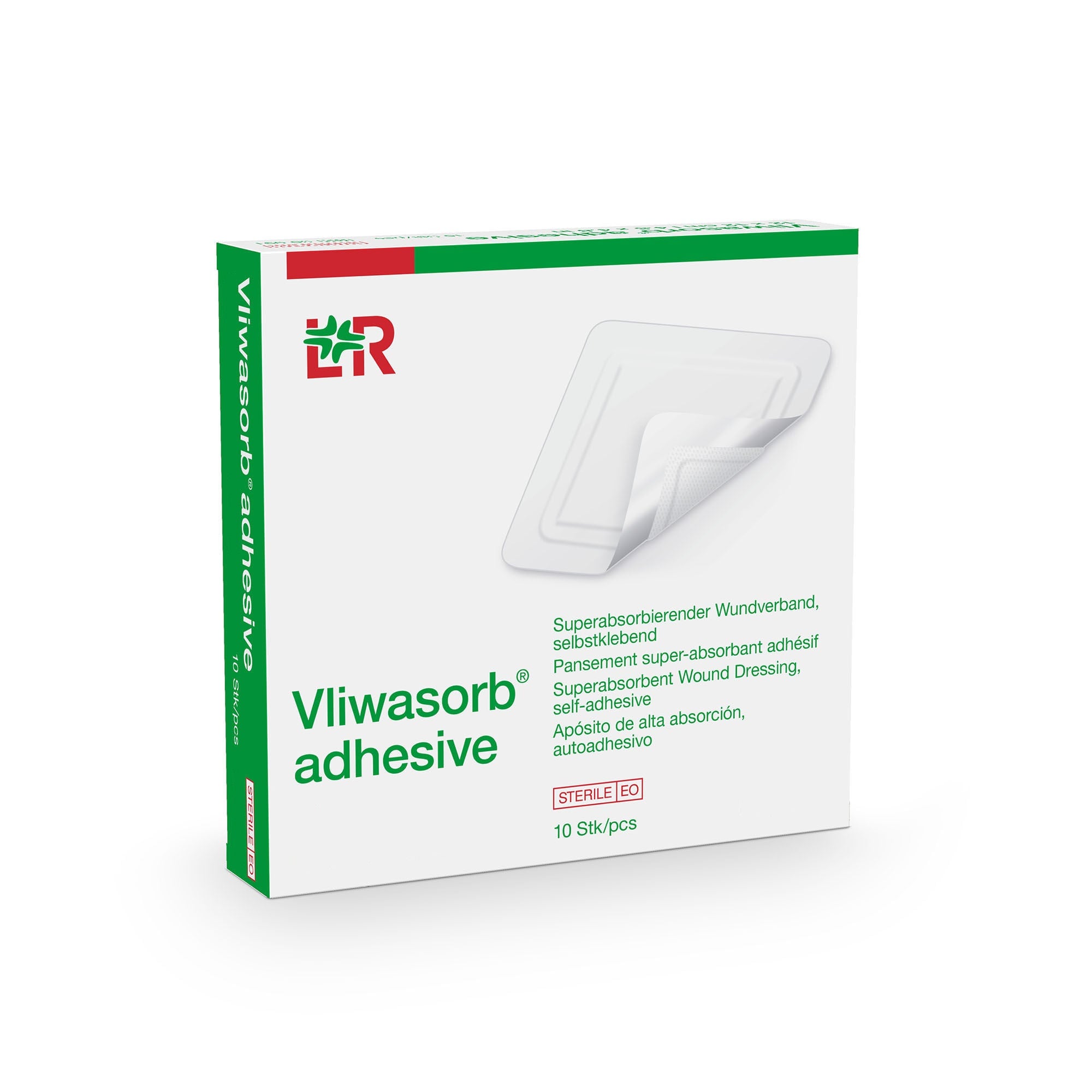 Lohmann & Rauscher - 30992 Super Absorbent Dressing Vliwasorb® Adhesive Square 6 X 6 Inch With Border Sterile