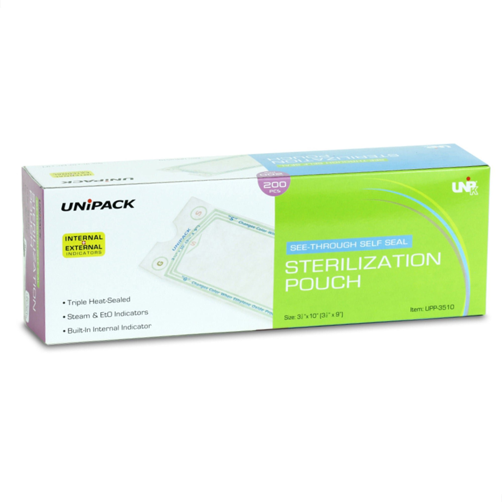 Dukal - UPP-1015 Sterilization Pouch UniPack Ethylene Oxide (EO) Gas / Steam 10 X 15 Inch Self Seal Paper / Film