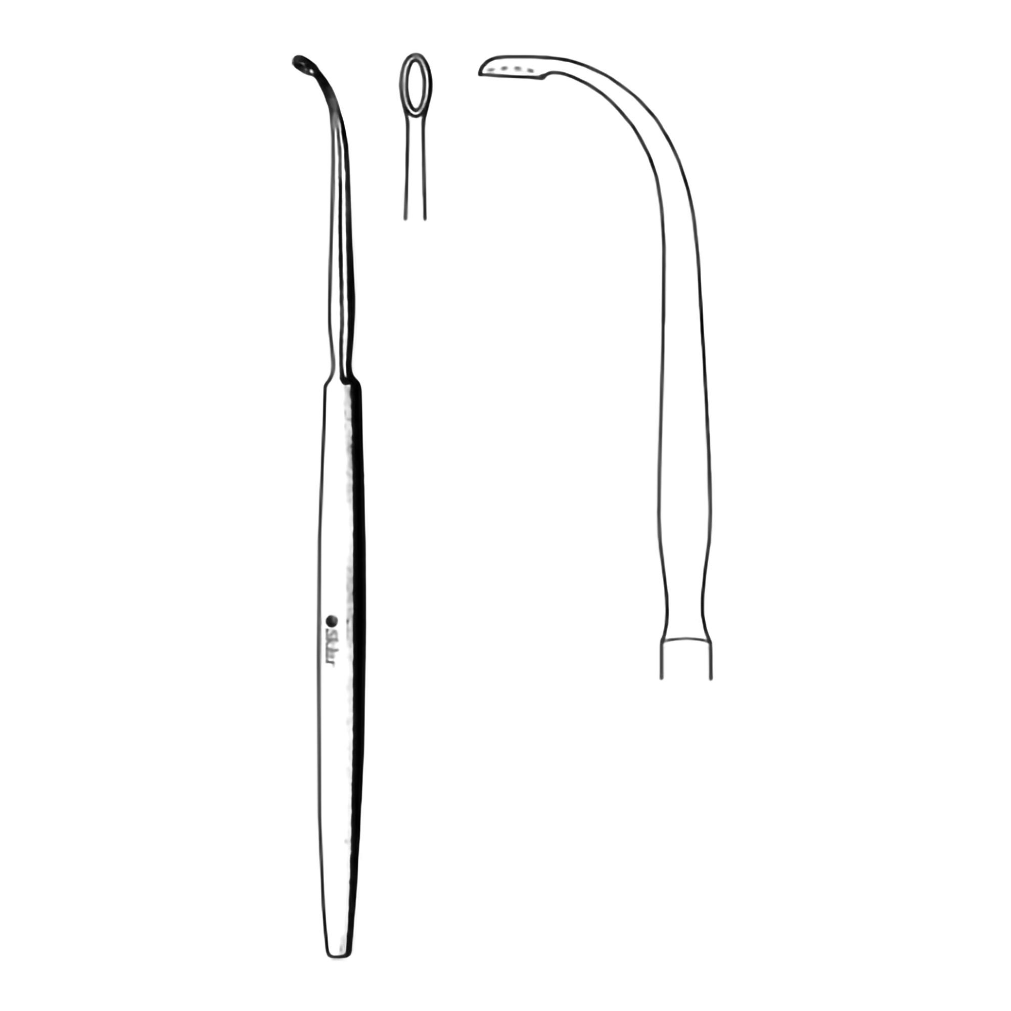Sklar - 70-6126 Antrum Curette Sklar® 7-1/2 Inch Length Flat Handle Forward Cutting, 90° Angled, Fenestrated Oval Tip