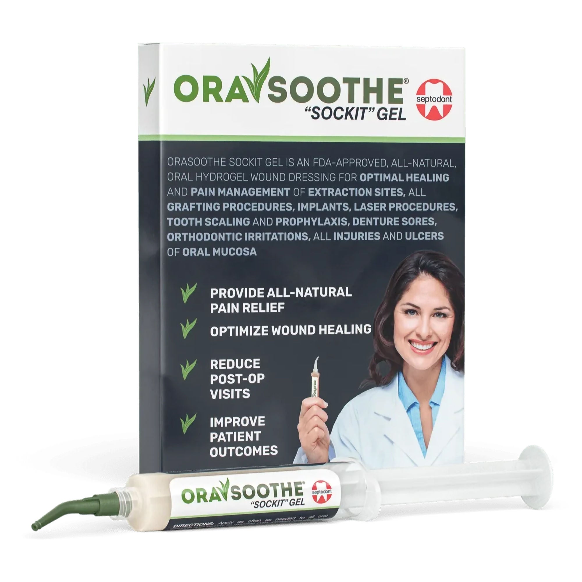 Septodont - 01S0610 Hydrogel Wound Dressing Orasoothe® Sockit Gel 25 Count Gel / Amorphous NonSterile
