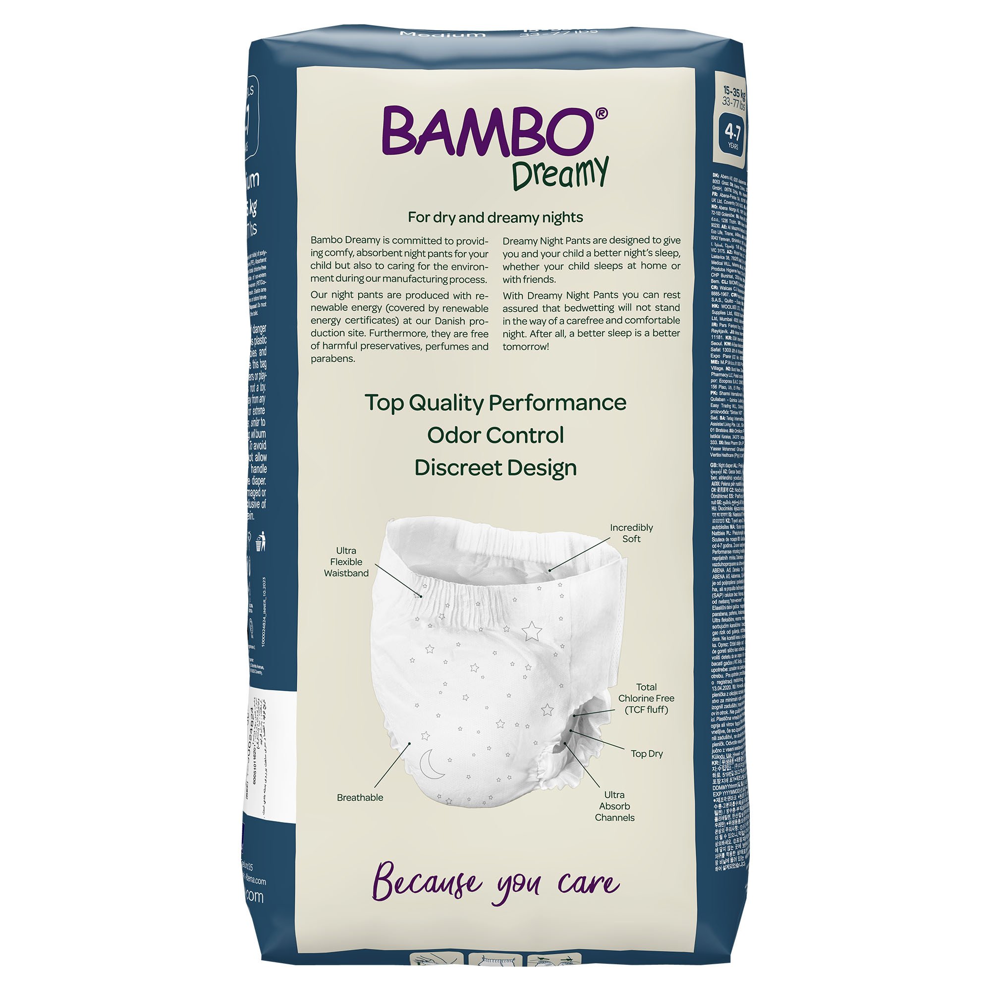 Abena North America 1000024824 - Bambo Nature Dreamy Night Pants, Medium - 10/Pack, 60/Case
