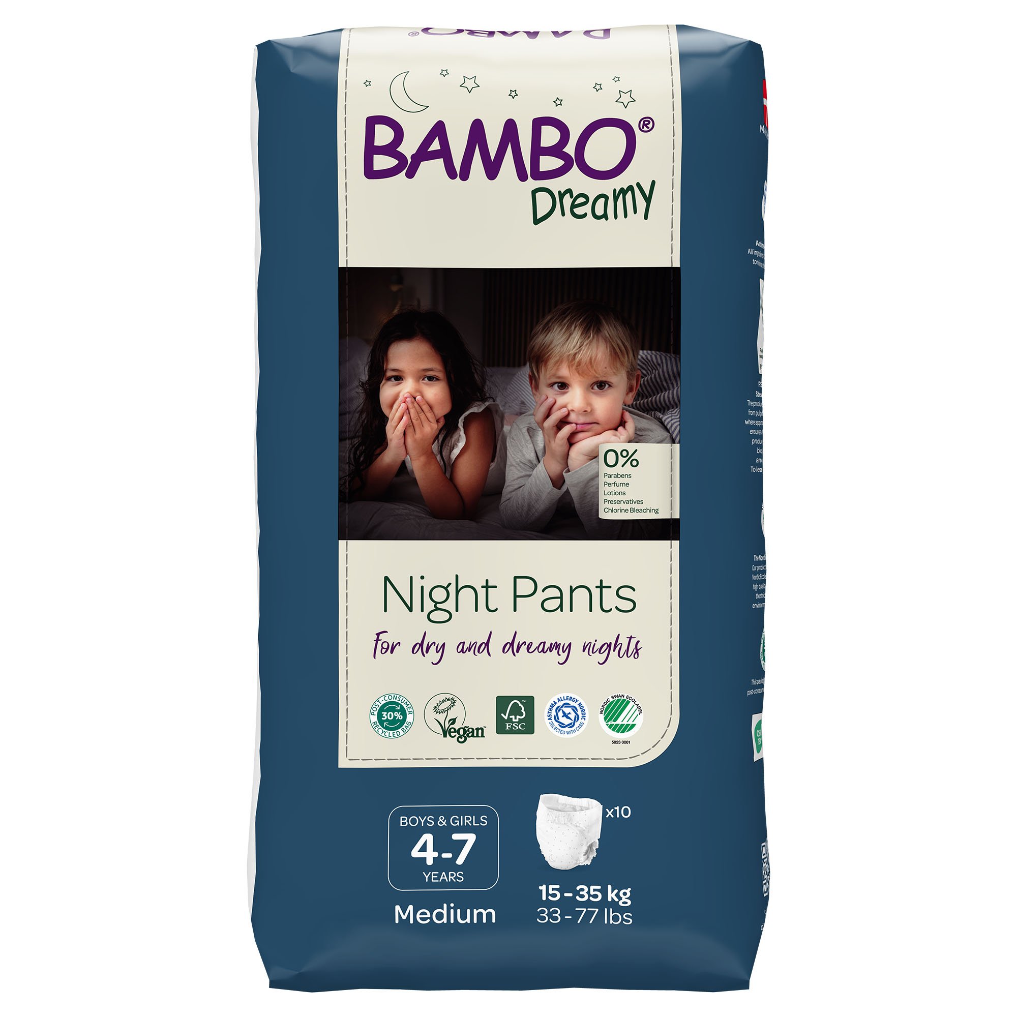 Abena North America 1000024824 - Bambo Nature Dreamy Night Pants, Medium - 10/Pack, 60/Case