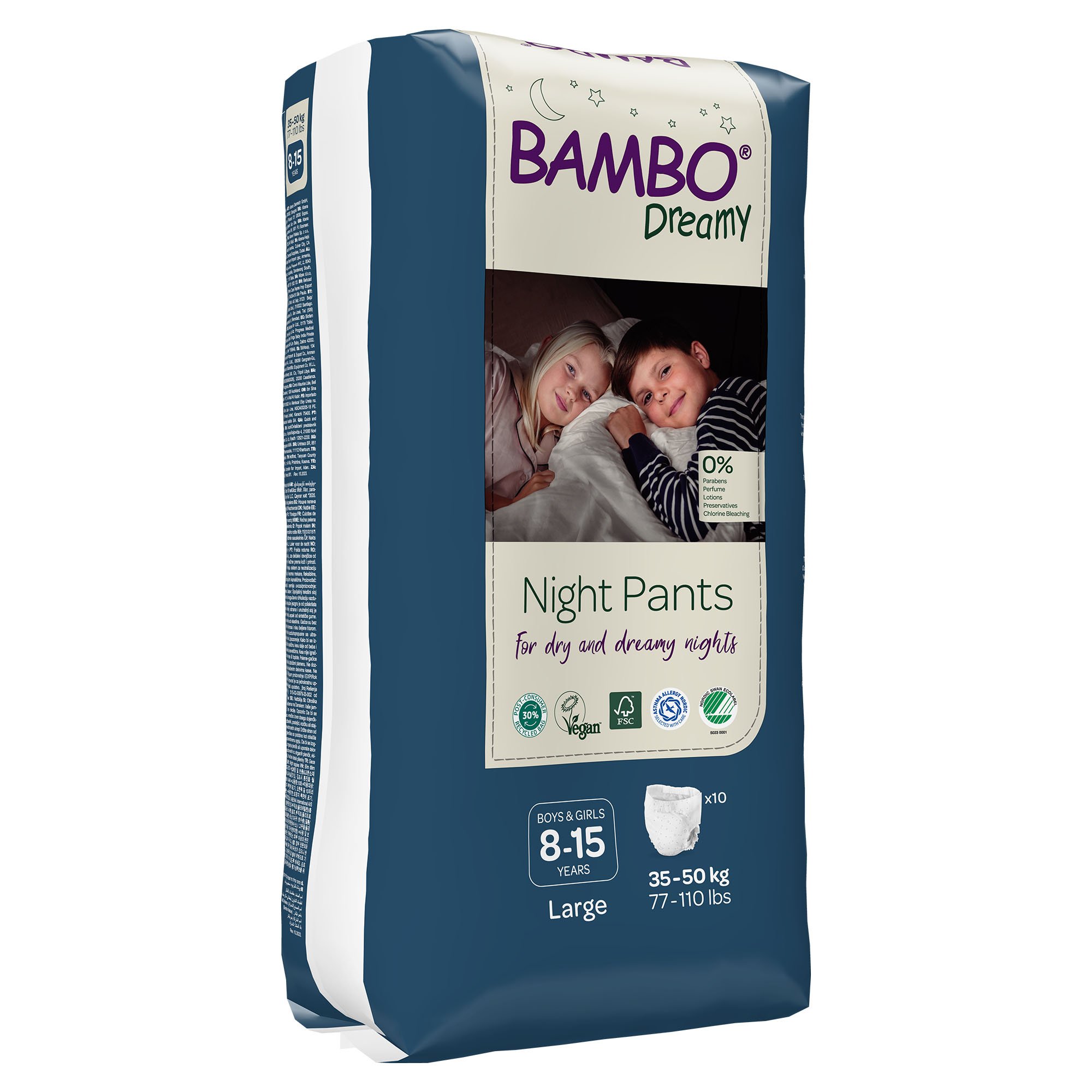 Abena North America 1000024825 - Bambo Nature Dreamy Night Pants, Large - 10/Pack, 60/Case