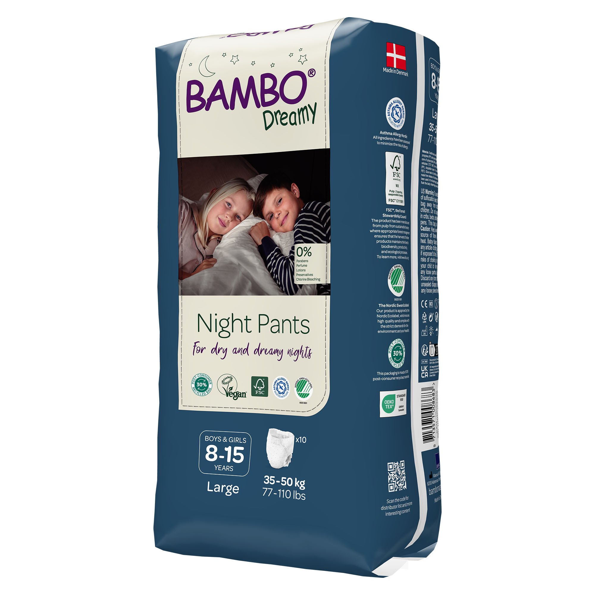 Abena North America 1000024825 - Bambo Nature Dreamy Night Pants, Large - 10/Pack, 60/Case