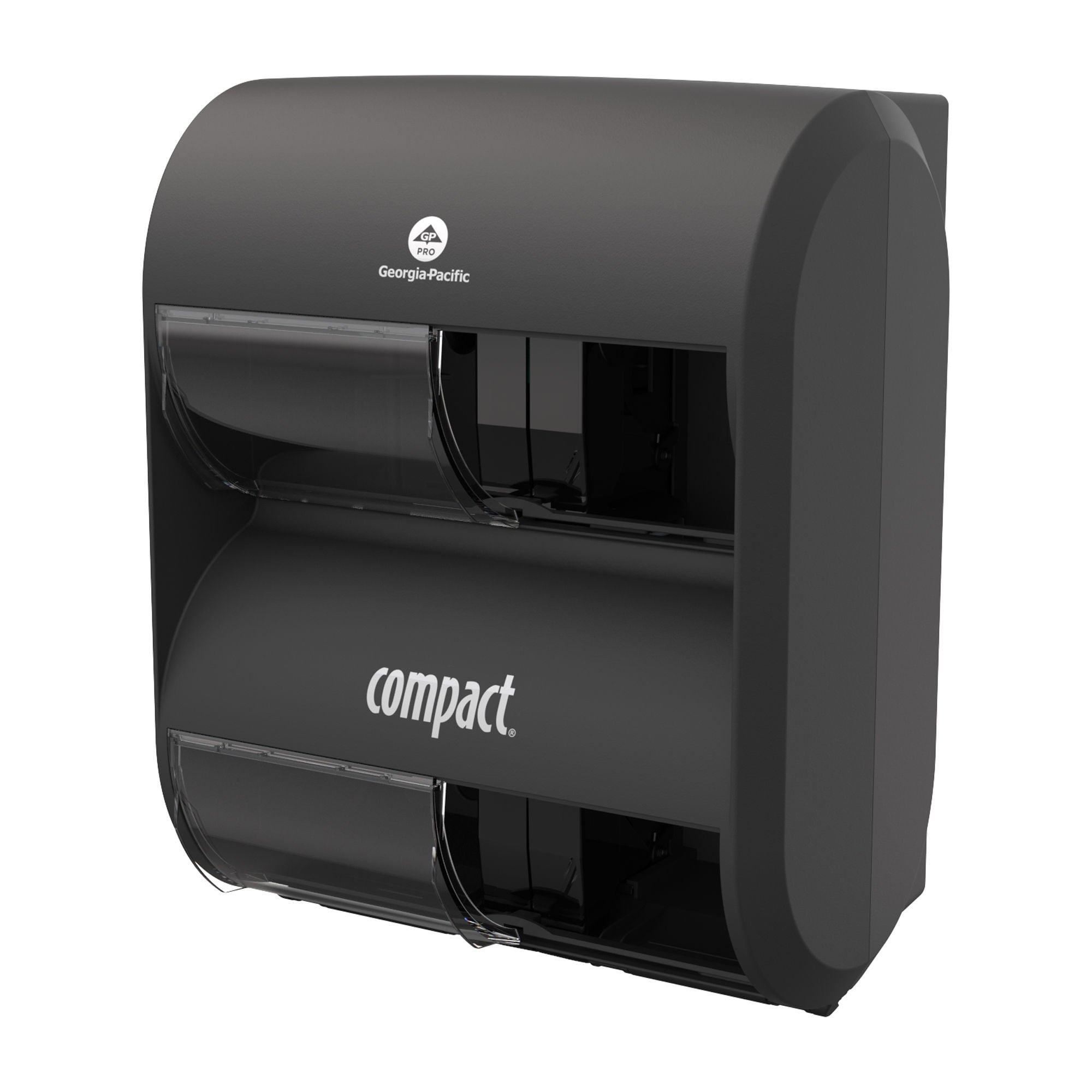 Georgia-Pacific Consumer Products LP - 56744B Toilet Paper Dispenser COMPACT® Black Manual Pull 4 Rolls Wall Mount