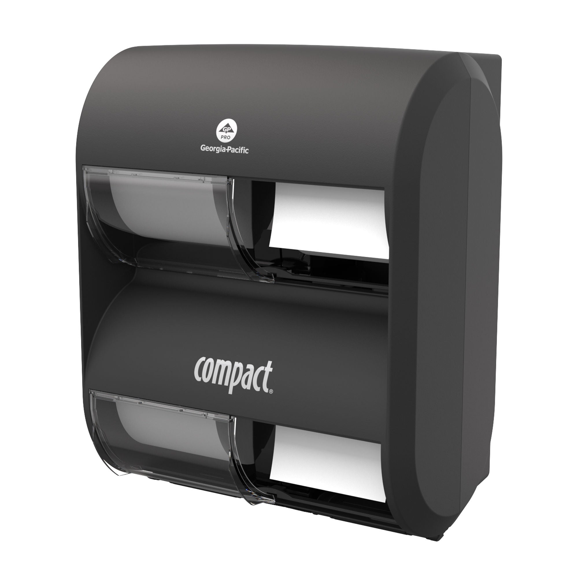 Georgia-Pacific Consumer Products LP - 56744B Toilet Paper Dispenser COMPACT® Black Manual Pull 4 Rolls Wall Mount