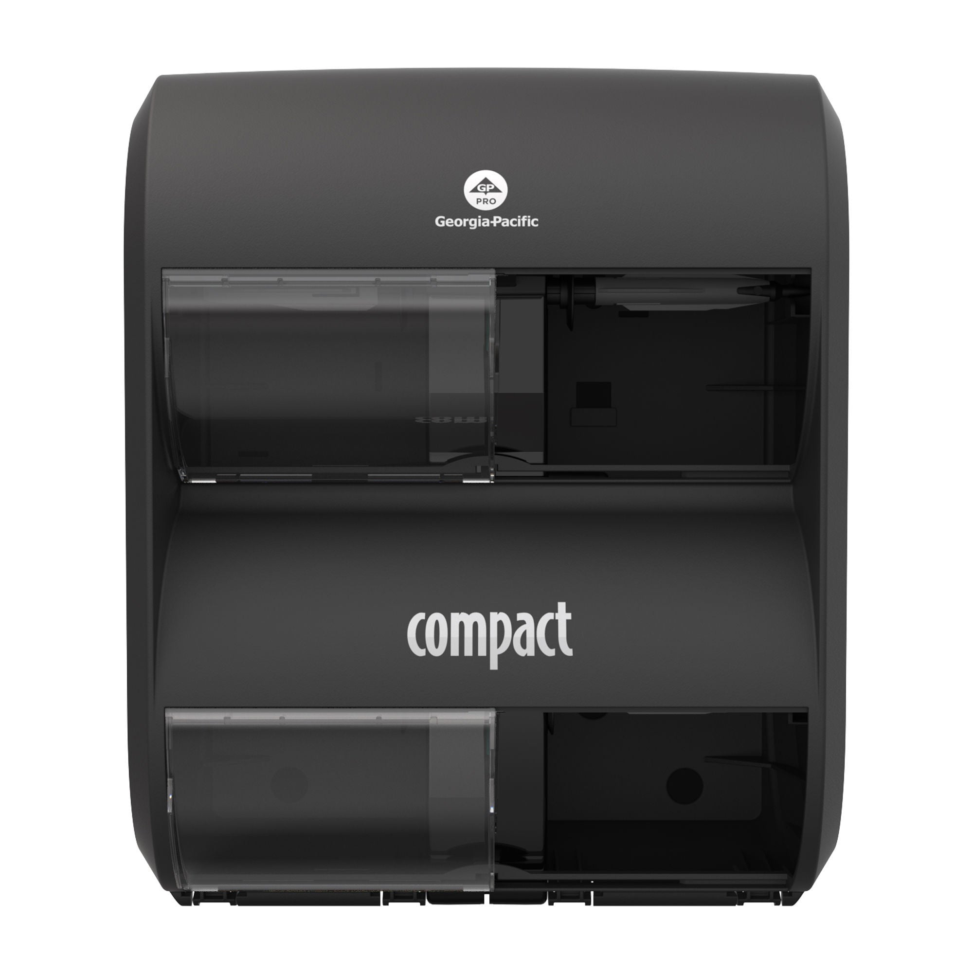 Georgia-Pacific Consumer Products LP - 56744B Toilet Paper Dispenser COMPACT® Black Manual Pull 4 Rolls Wall Mount