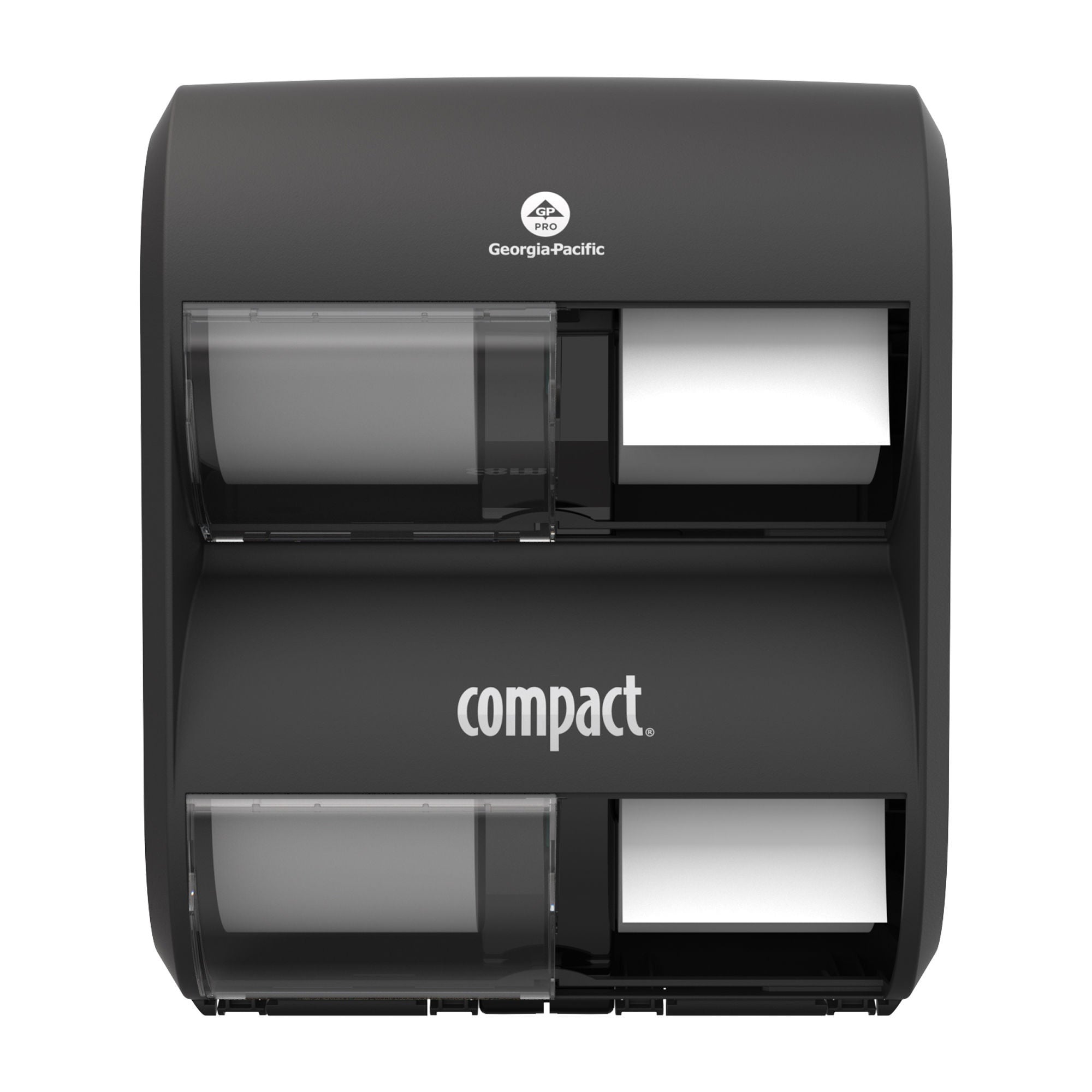 Georgia-Pacific Consumer Products LP - 56744B Toilet Paper Dispenser COMPACT® Black Manual Pull 4 Rolls Wall Mount