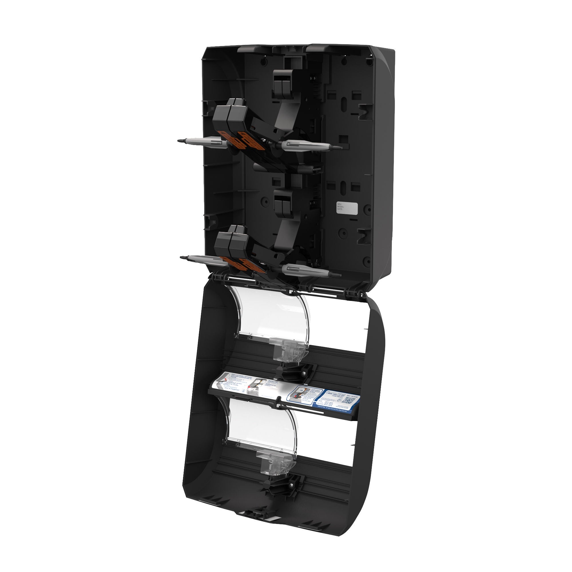 Georgia-Pacific Consumer Products LP - 56744B Toilet Paper Dispenser COMPACT® Black Manual Pull 4 Rolls Wall Mount