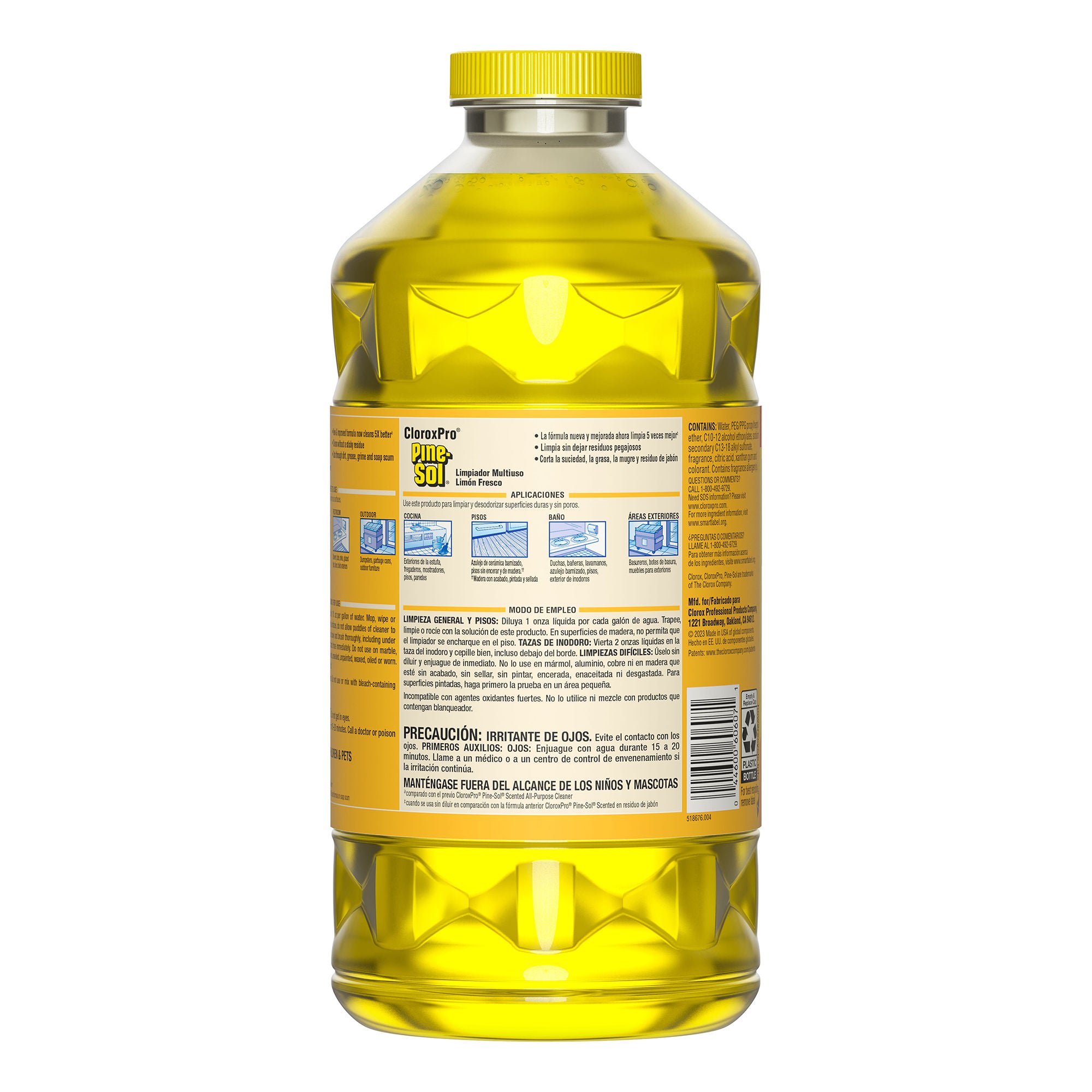 The Clorox Company - 60607 Surface Disinfectant Cleaner Pine-Sol® Manual Pour Liquid 80 oz. Bottle Lemon Scent NonSterile