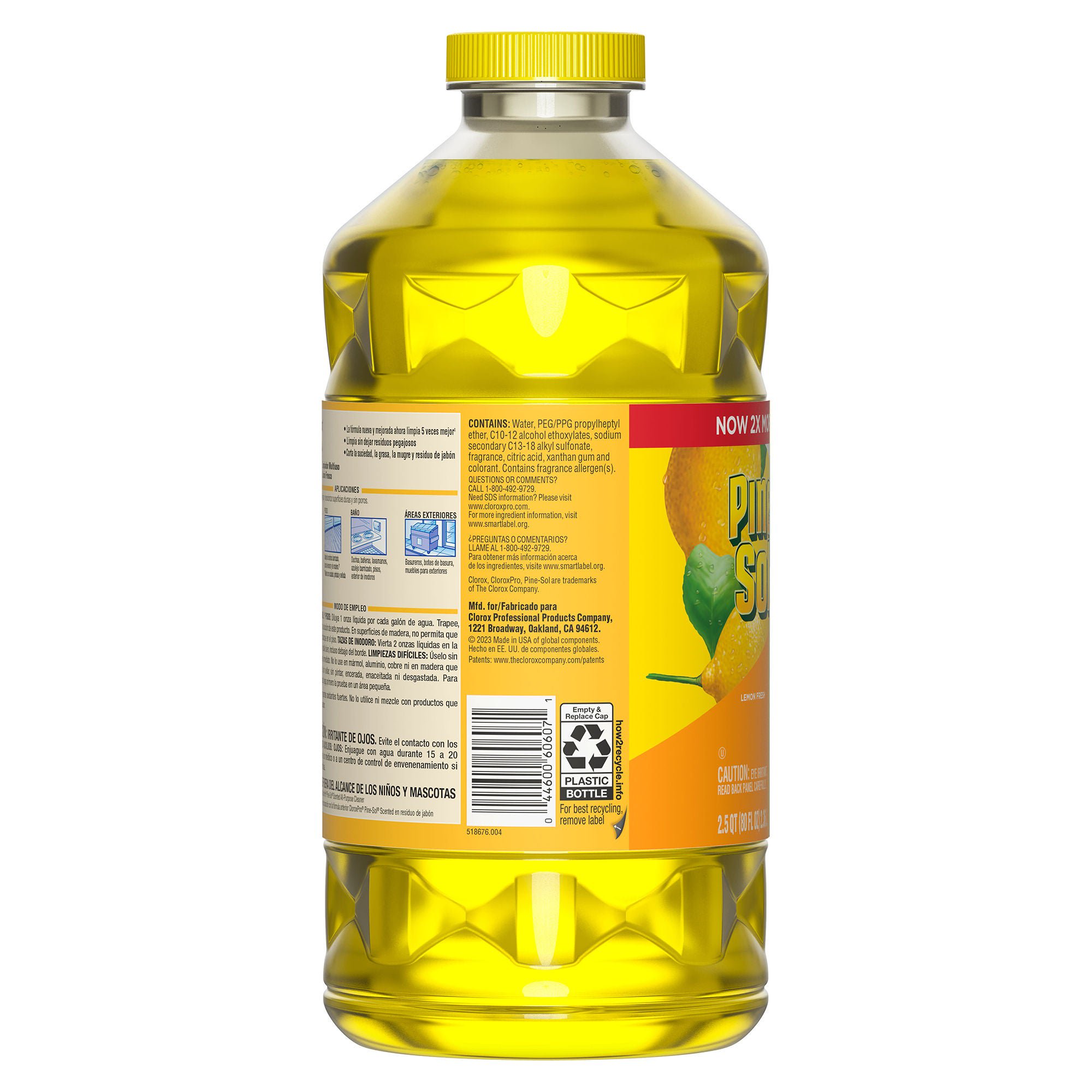 The Clorox Company - 60607 Surface Disinfectant Cleaner Pine-Sol® Manual Pour Liquid 80 oz. Bottle Lemon Scent NonSterile