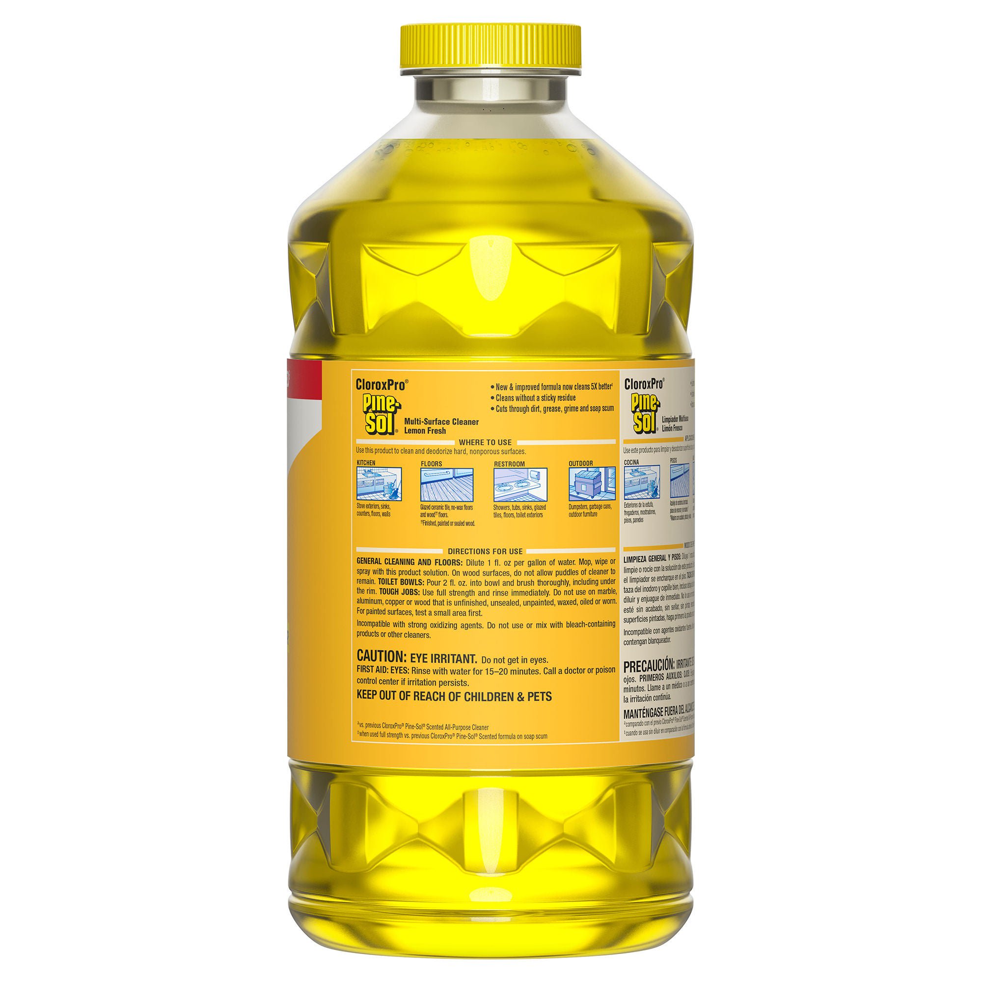 The Clorox Company - 60607 Surface Disinfectant Cleaner Pine-Sol® Manual Pour Liquid 80 oz. Bottle Lemon Scent NonSterile