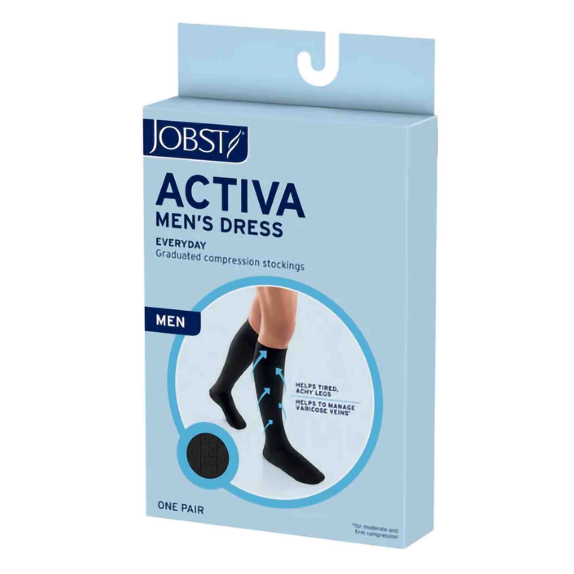 BSN Medical - 6055843 Compression Stocking Jobst® Activa Knee High X-Large Black Closed Toe