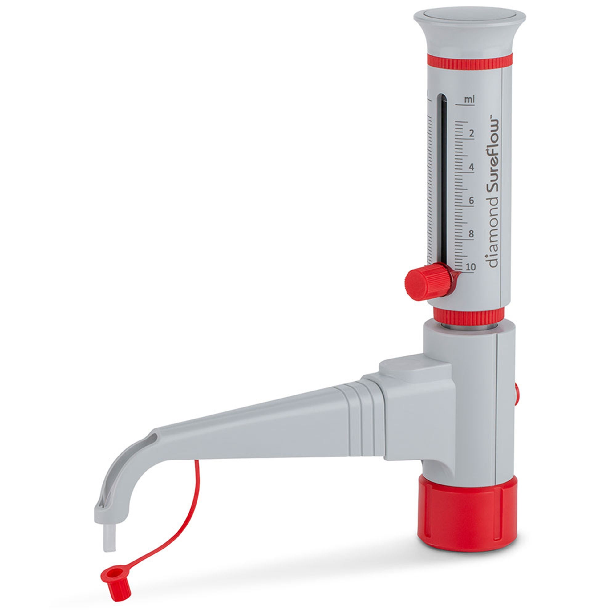 Globe Scientific - GBTD-10 Diamond® SureFlow™ Bottletop Dispenser 1 to 10 mL, 0.2 mL Increments