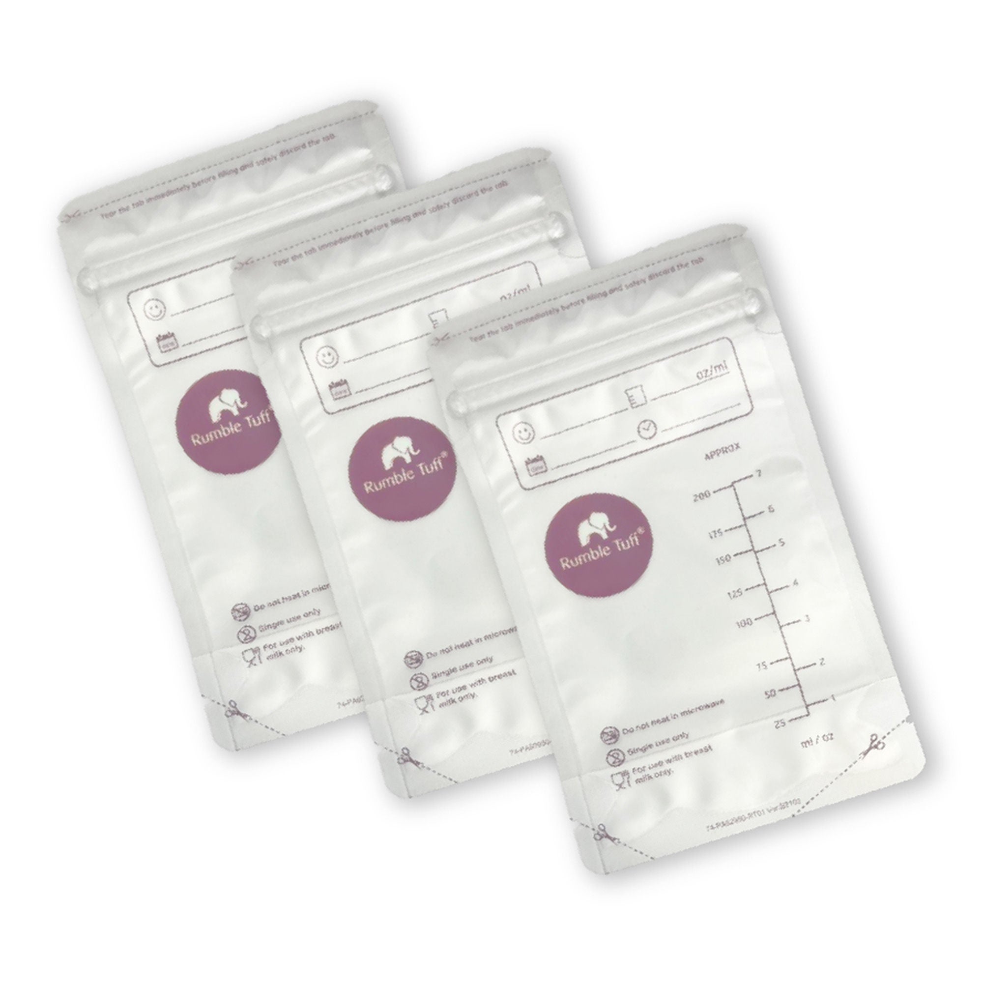 A Cute Baby Inc - PA92950 Breast Milk Storage Bag Rumble Tuff® 7 oz. Plastic Clear