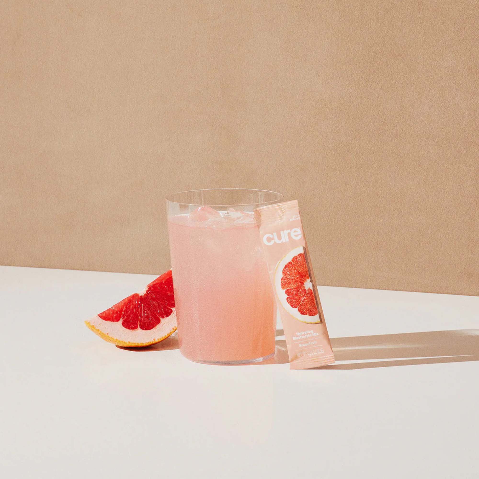 Cure Hydration HM1004 - Cure Electrolyte Drink Mix made with Coconut Water, Grapefruit, 7.7-gram Packets - 14/Pack, 168/Case