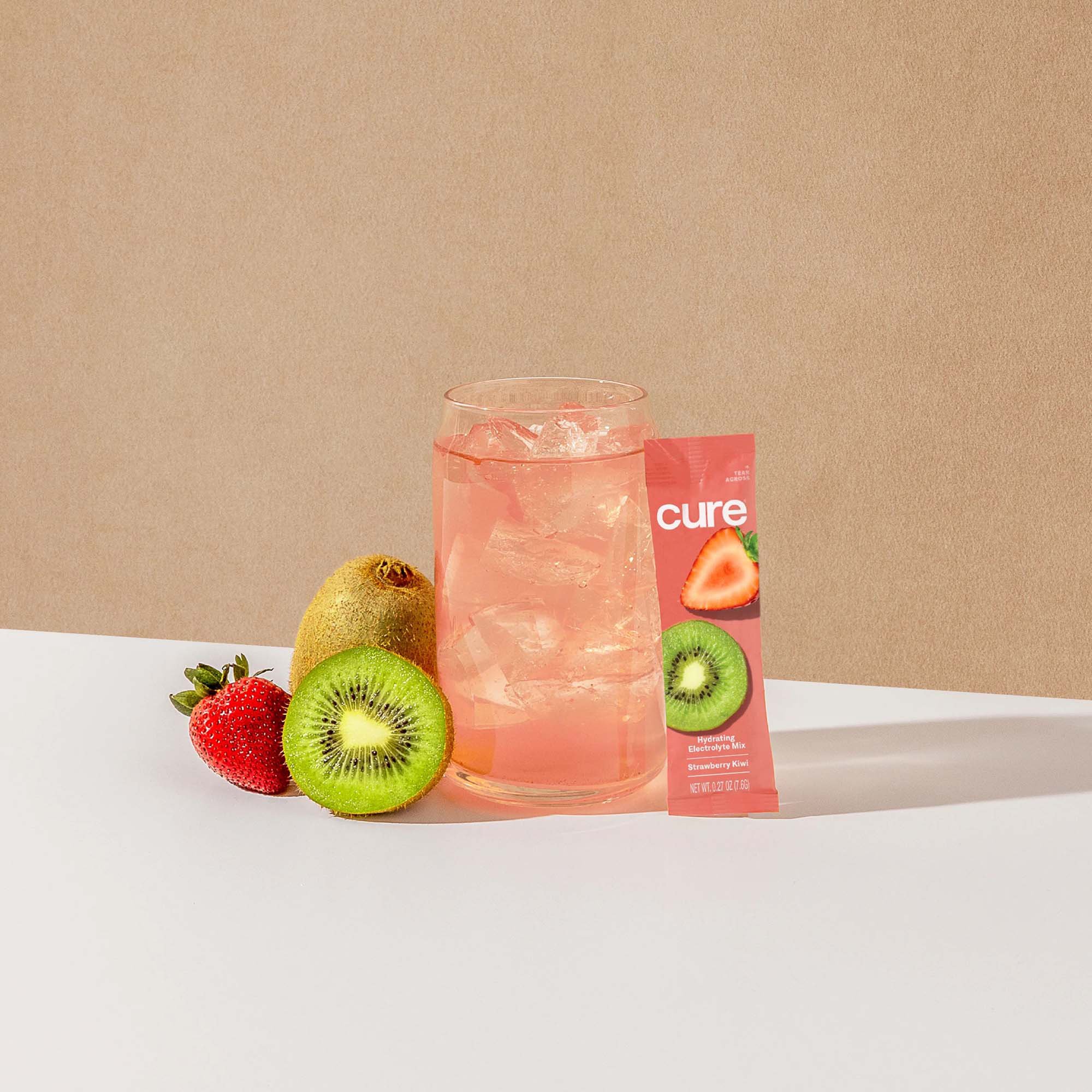 Cure Hydration HM1009 - Cure Electrolyte Drink Mix, Strawberry Kiwi, 7.7-gram Packets - 14/Pack, 168/Case