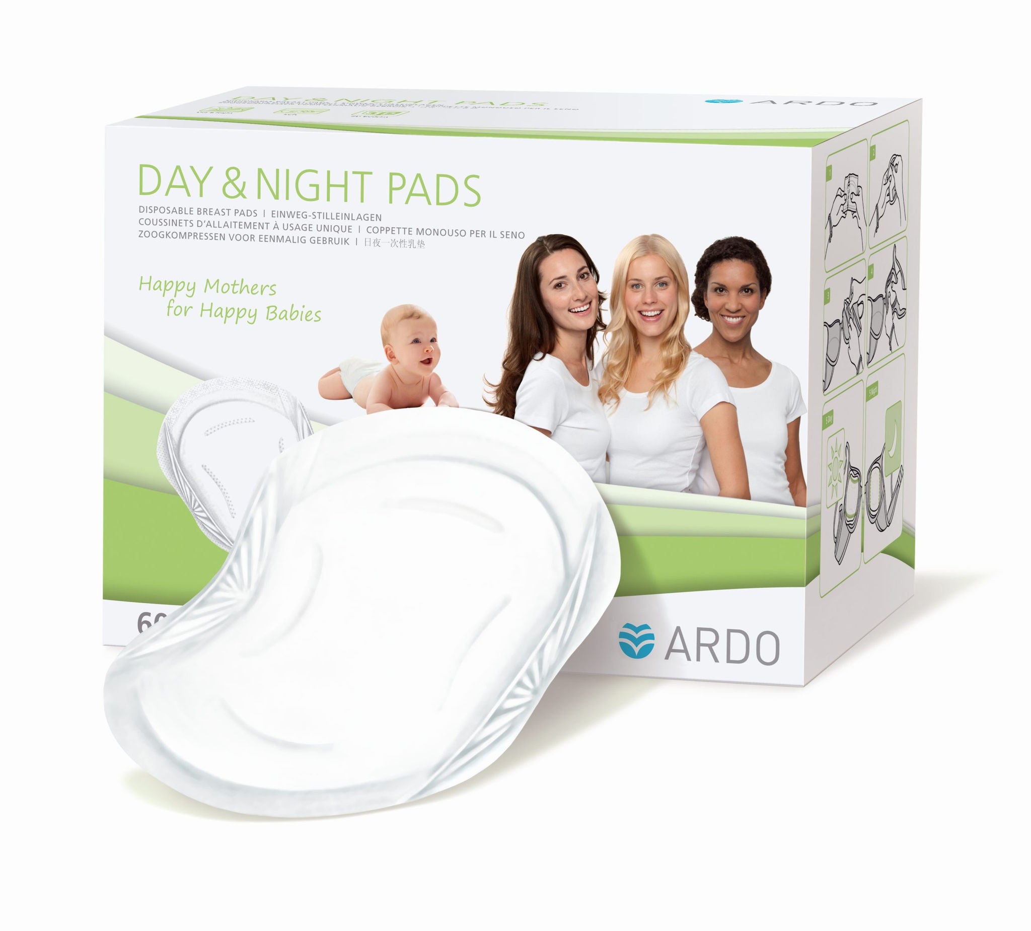 Ardo Medical Inc - 63.00.185 Breast Pad Ardo Day & Night One Size Fits Most Cotton Blend Disposable