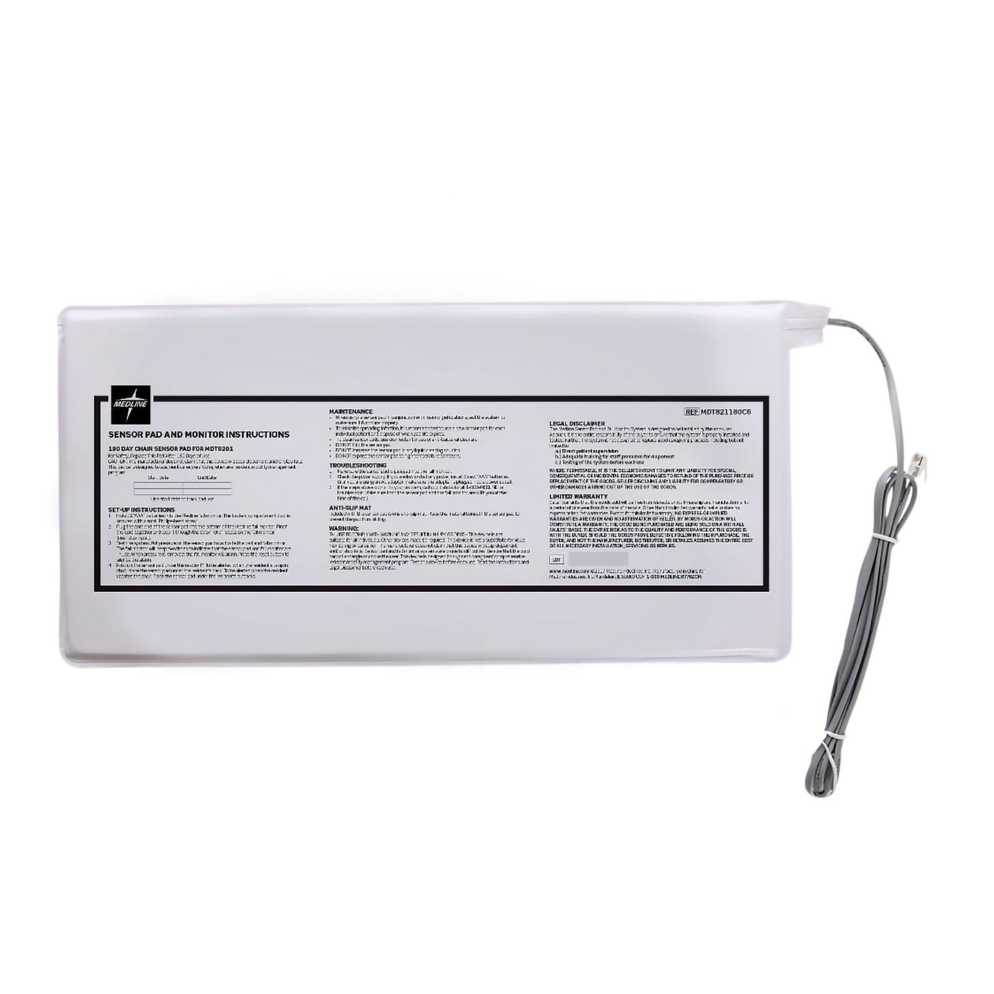 Medline - MDT821180C6 Chair Sensor Pad Medline® 7 X 15 Inch
