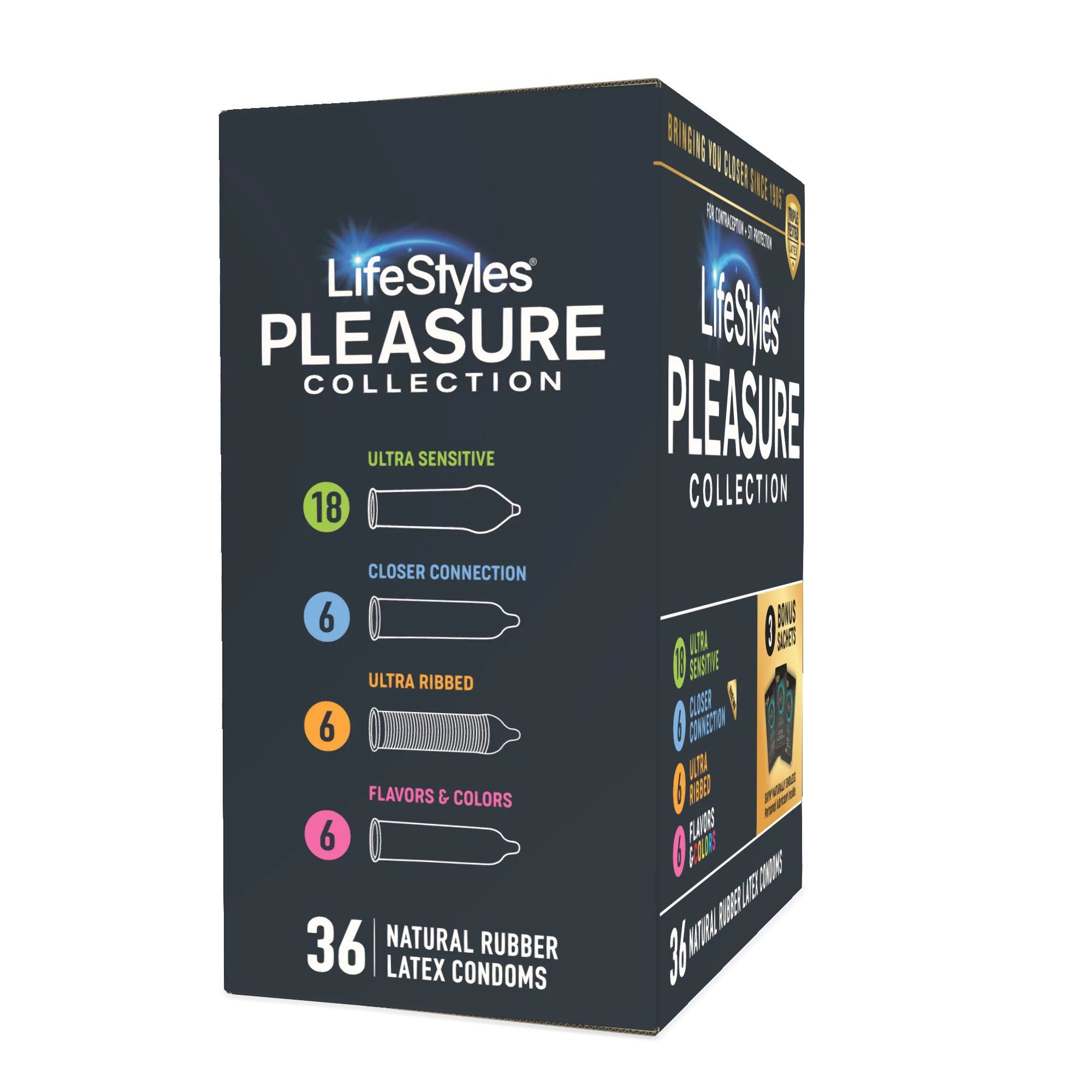Sxwell USA 310183 - Lifestyles® Pleasure Collection Condom Variety Pack - 1/Box, 24/Case