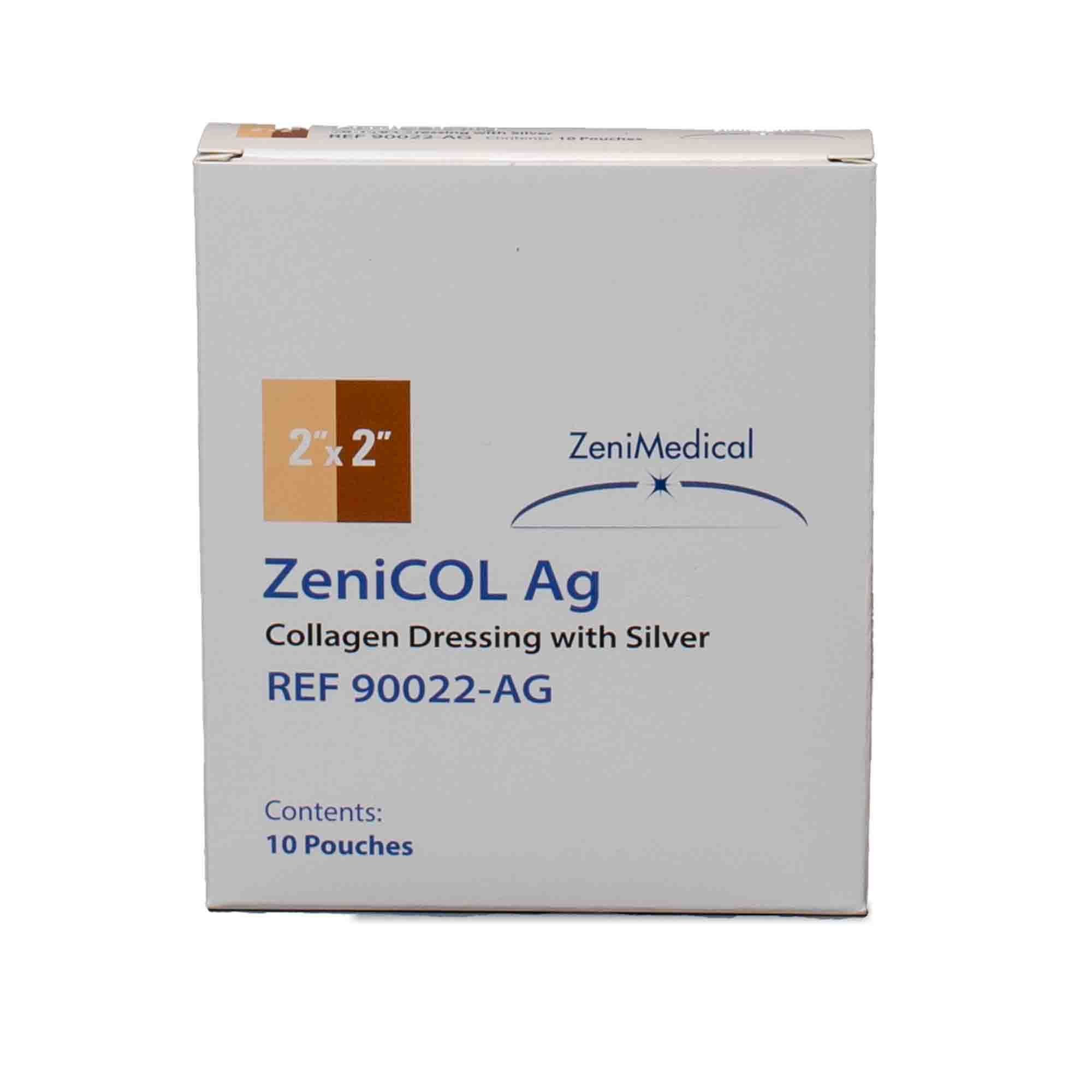 Focus Health Group 90022-AG - ZeniCOL Ag Silver Collagen Dressing, 2 x 2 Inch - 10/Box