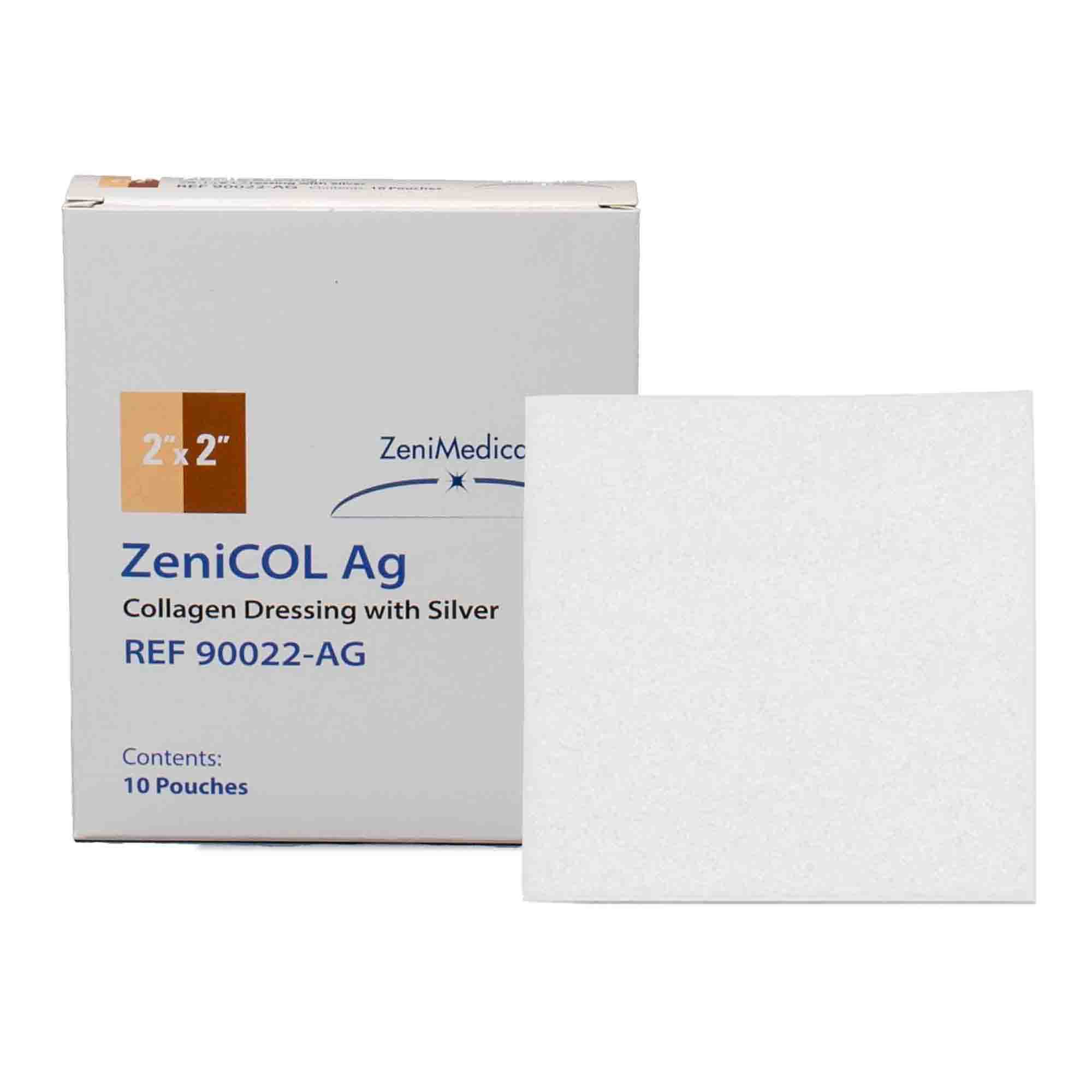 Focus Health Group 90022-AG - ZeniCOL Ag Silver Collagen Dressing, 2 x 2 Inch - 10/Box