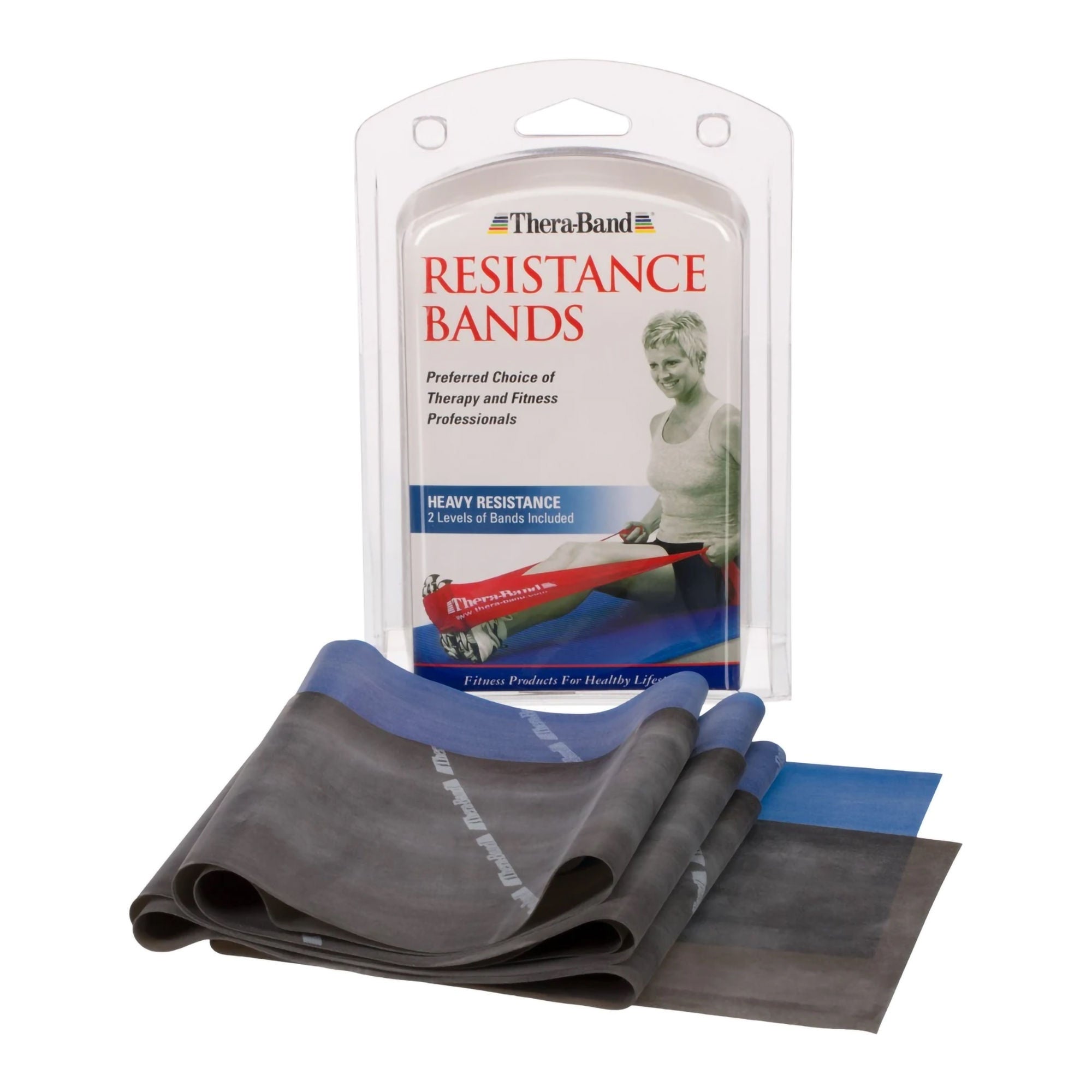 Performance Health - 081053156 Exercise Resistance Band Set TheraBand® Advanced Blue / Black 5 Foot Length X-Heavy to Special Heavy Resistance