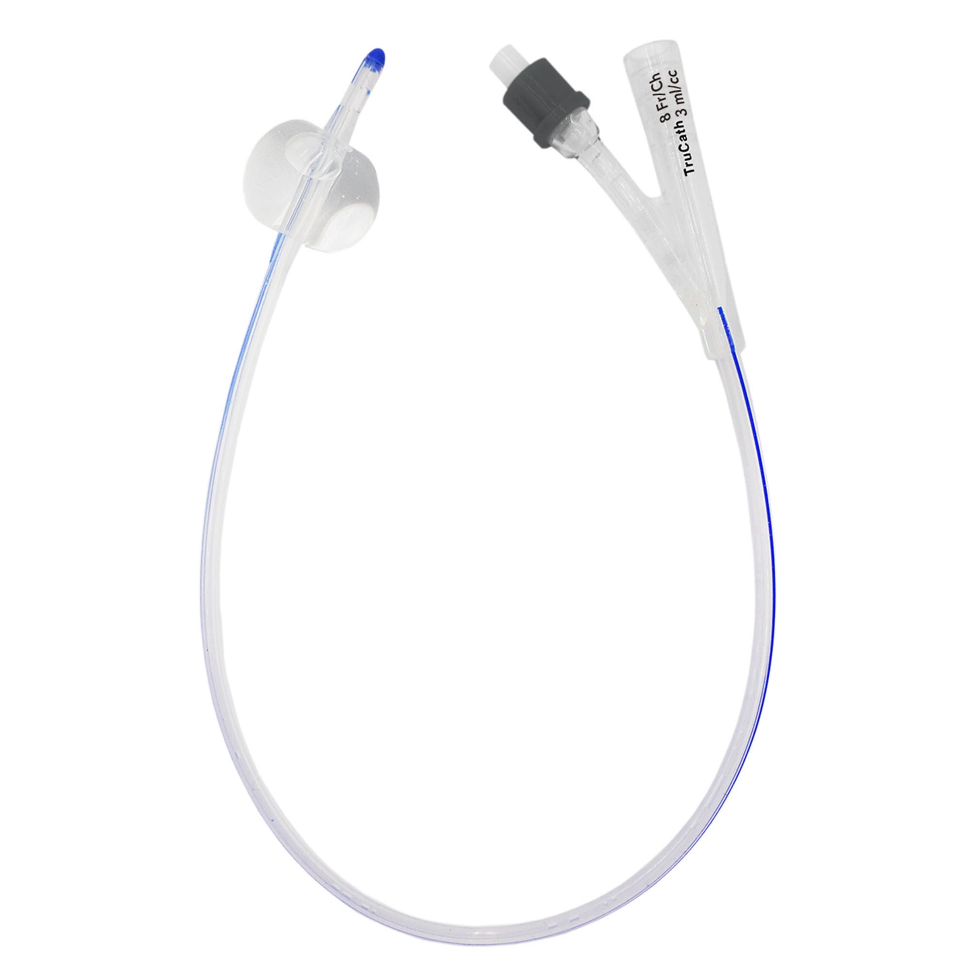 HR Healthcare - SS0805 Foley Catheter TruCath® 2-Way Standard Tip 3 mL Balloon 8 Fr. Silicone