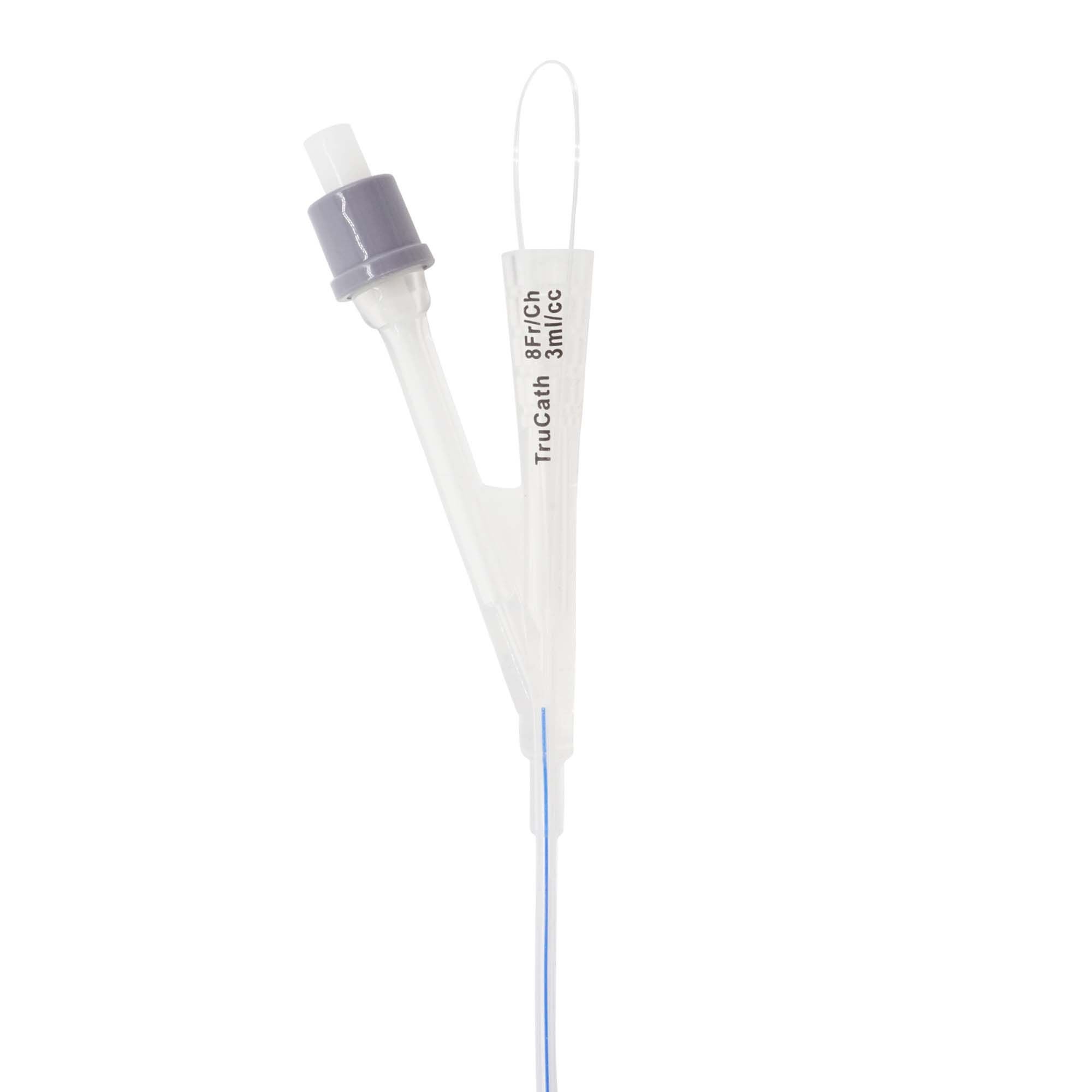 HR Healthcare - SS0805 Foley Catheter TruCath® 2-Way Standard Tip 3 mL Balloon 8 Fr. Silicone