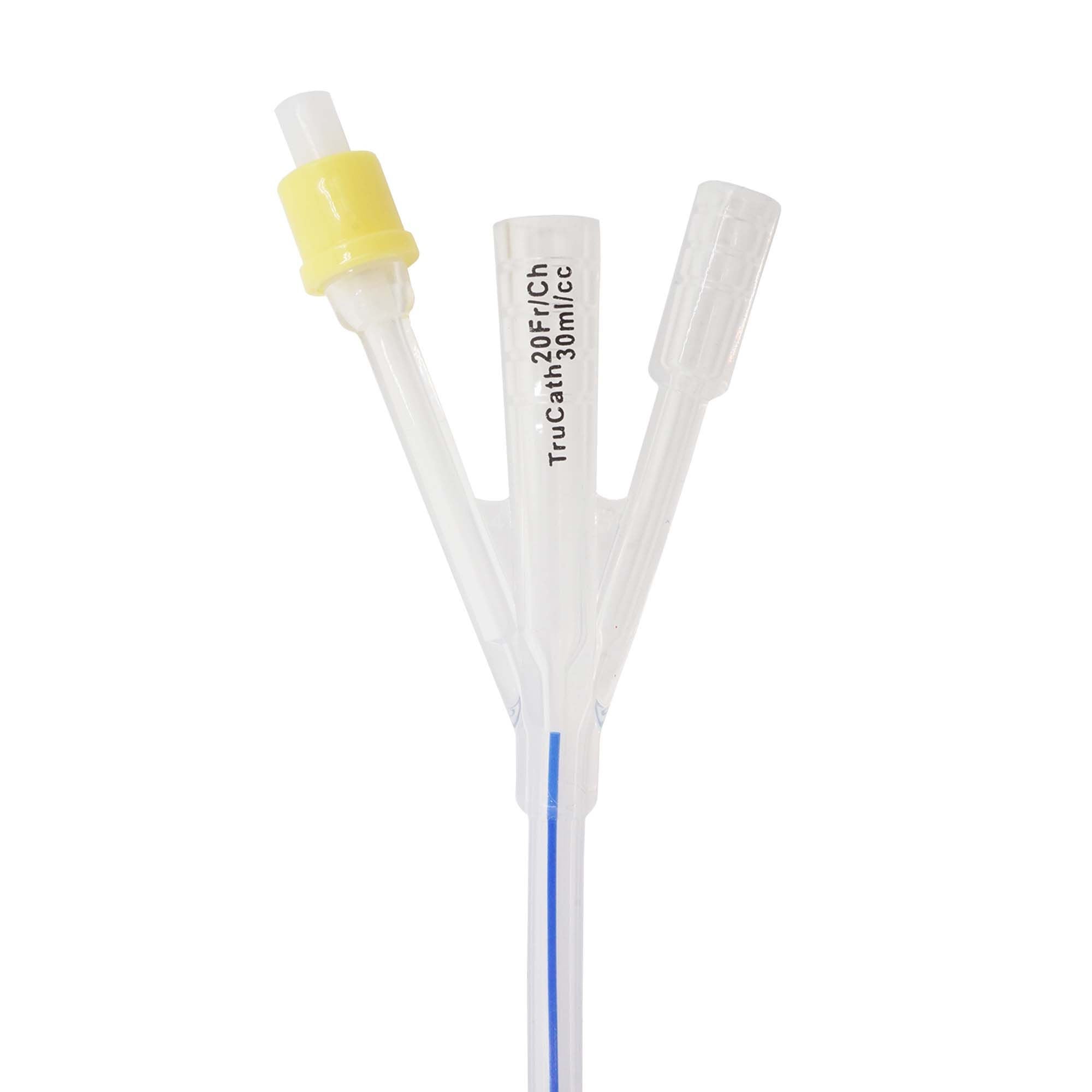 HR Healthcare - SS20303W Foley Catheter TruCath® 3-Way Standard Tip 30 mL Balloon 20 Fr. Silicone