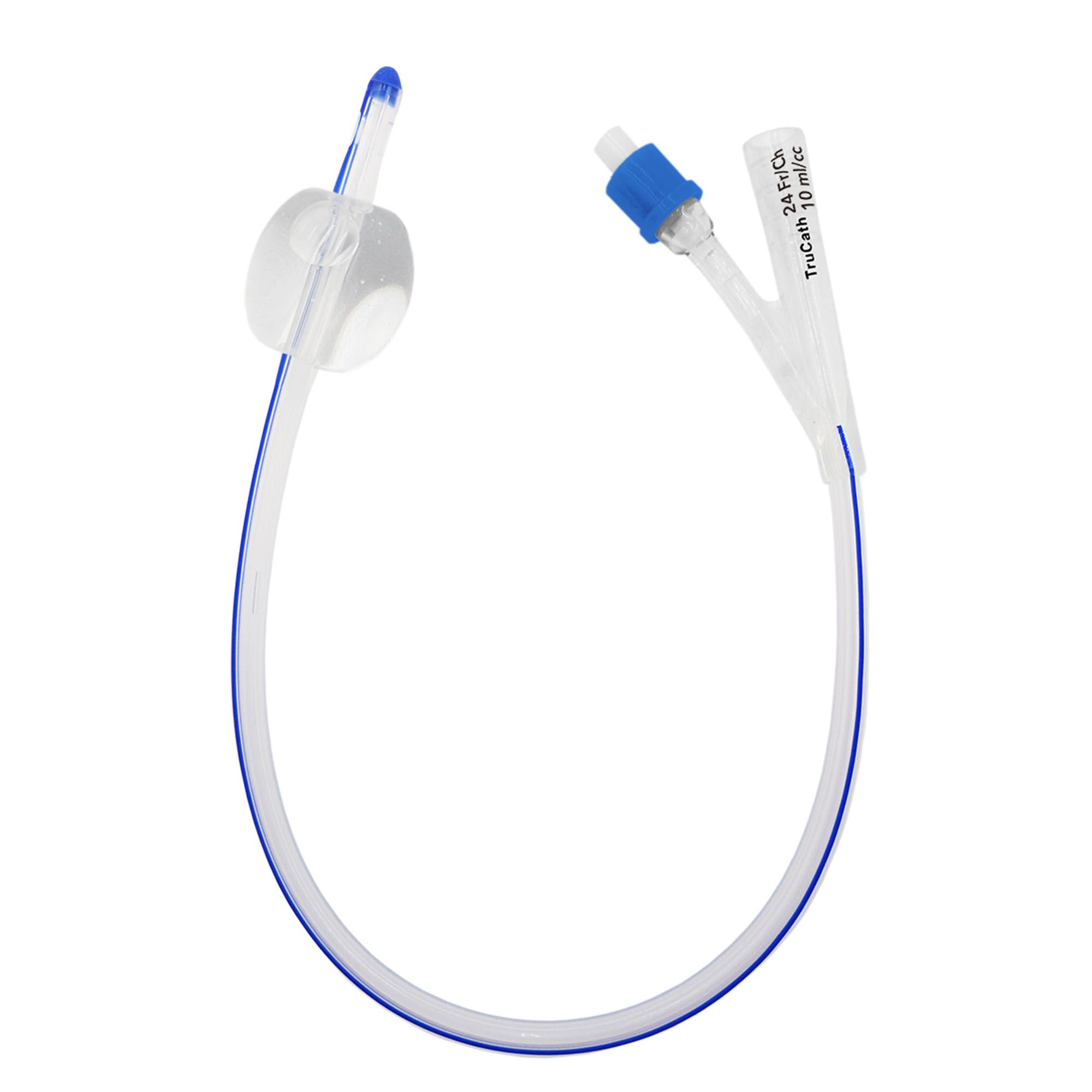 HR Healthcare - SS2410 Foley Catheter TruCath® 2-Way Standard Tip 10 mL Balloon 24 Fr. Silicone