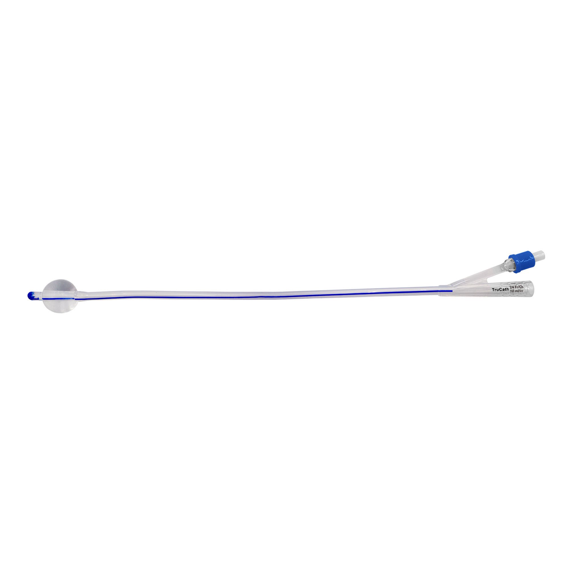 HR Healthcare - SS2410 Foley Catheter TruCath® 2-Way Standard Tip 10 mL Balloon 24 Fr. Silicone