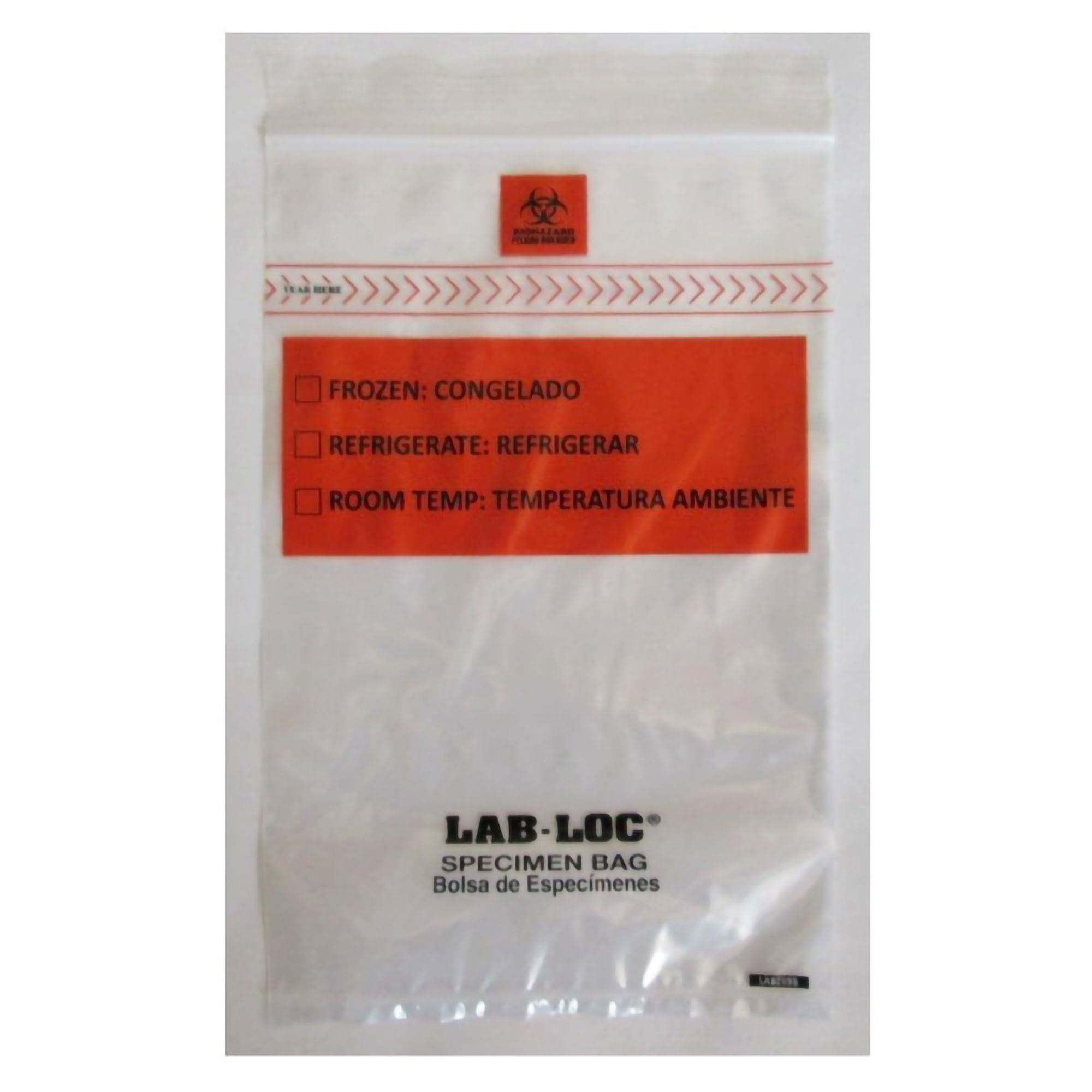 Elkay Plastics - LABZ1215B Specimen Transport Bag with Document Pouch Lab-Loc® 12 X 15 Inch Zip Closure Biohazard Symbol / Storage Instructions NonSterile