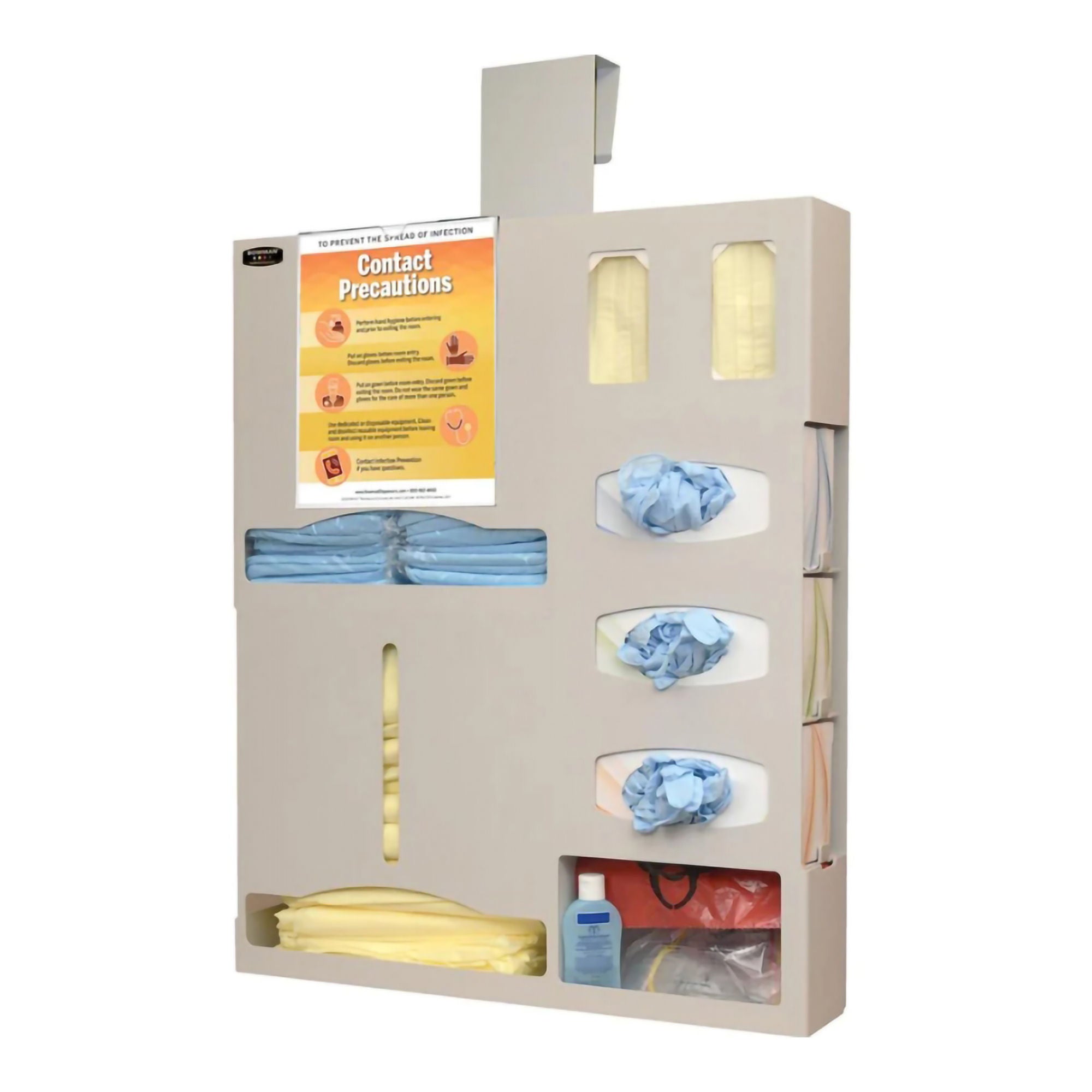 Bowman Manufacturing - BD615-0012 PPE Dispenser Bundle Bowman® Door Hanger Quartz Beige 7.63 X 25.15 X 40.41 Inch ABS Plastic